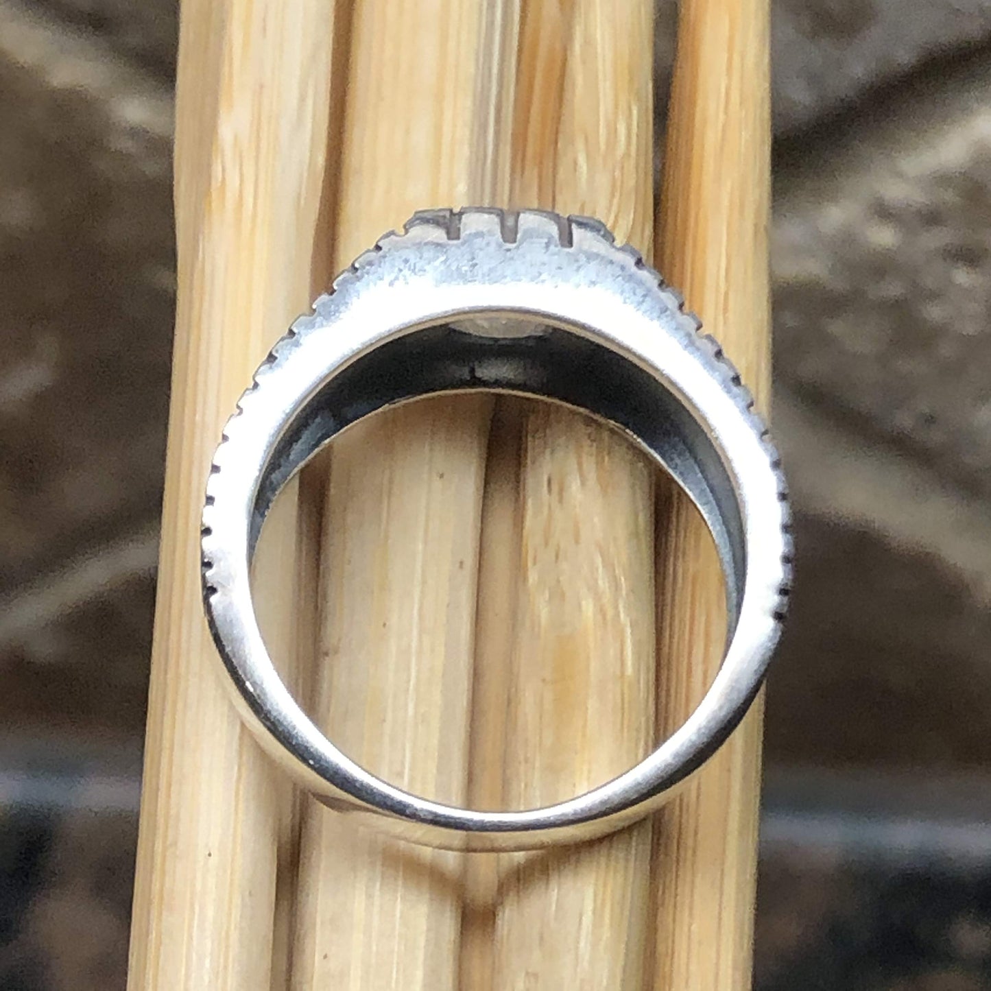 Natural Rainbow Moonstone 925 Solid Sterling Silver Men's Ring Size 8, 9, 10, 11, 12, 13 - Natural Rocks by Kala