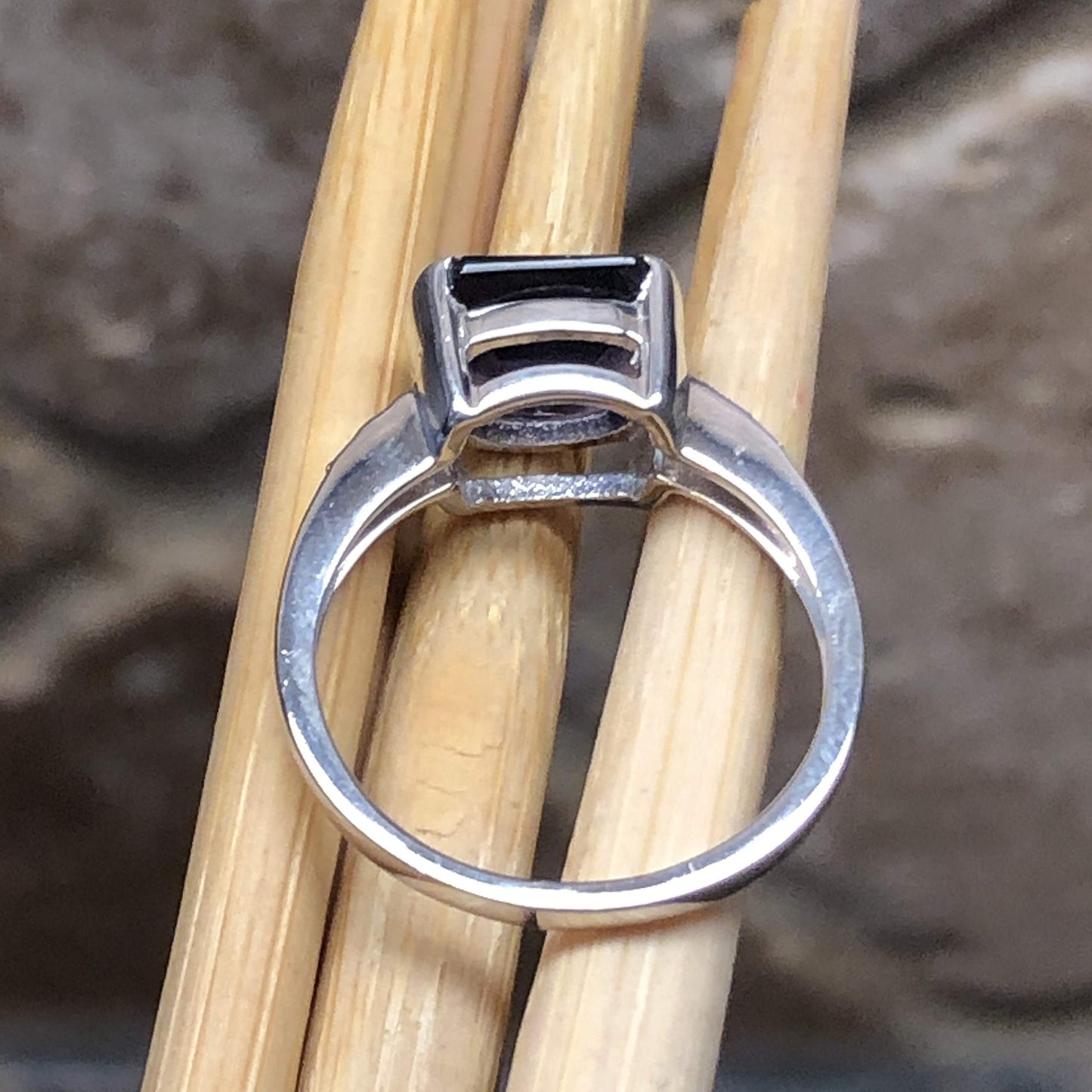 Natural 2ct Iolite, White Topaz 925 Sterling Silver Engagement Ring Size 6, 7, 8, 9 - Natural Rocks by Kala