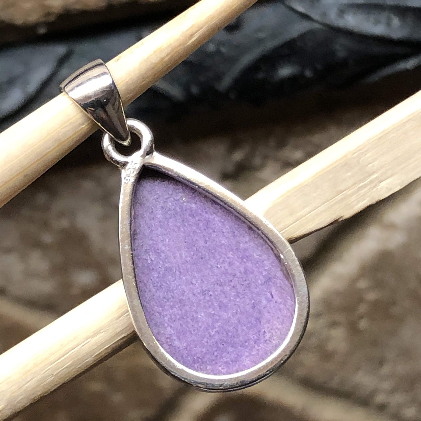 Natural Variscite in Purpurite 925 Solid Sterling Silver Pendant 30mm - Natural Rocks by Kala