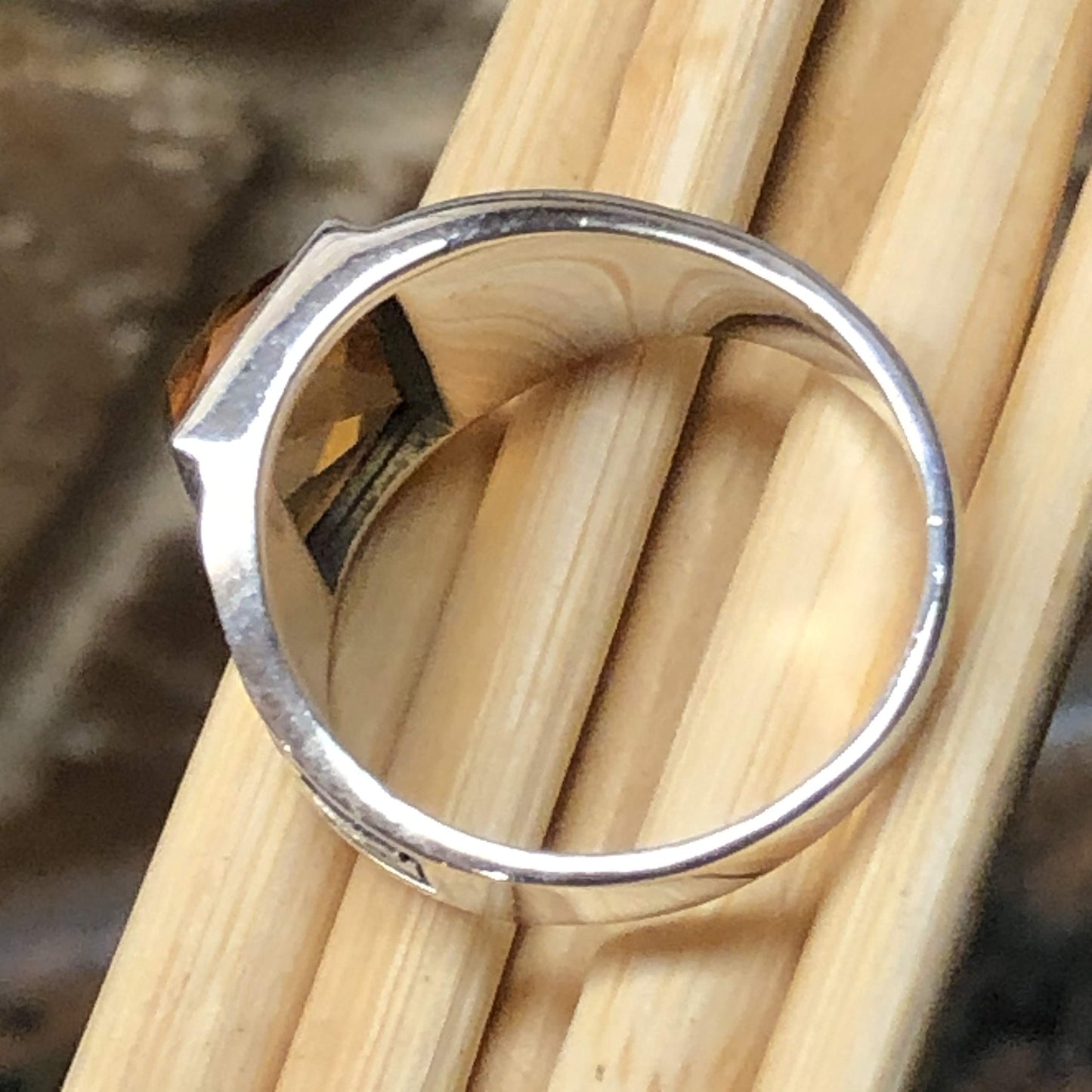 Genuine 2ct Golden Citrine 925 Sterling Silver Men's Ring Size 7, 8, 10 - Natural Rocks by Kala