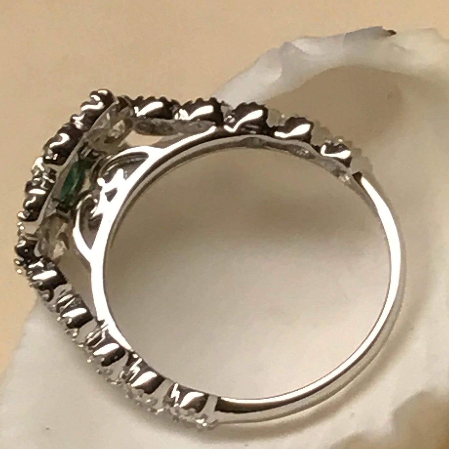 Natural Green Emerald 925 Solid Sterling Silver Engagement Ring Size 6, 7, 8, 9 - Natural Rocks by Kala