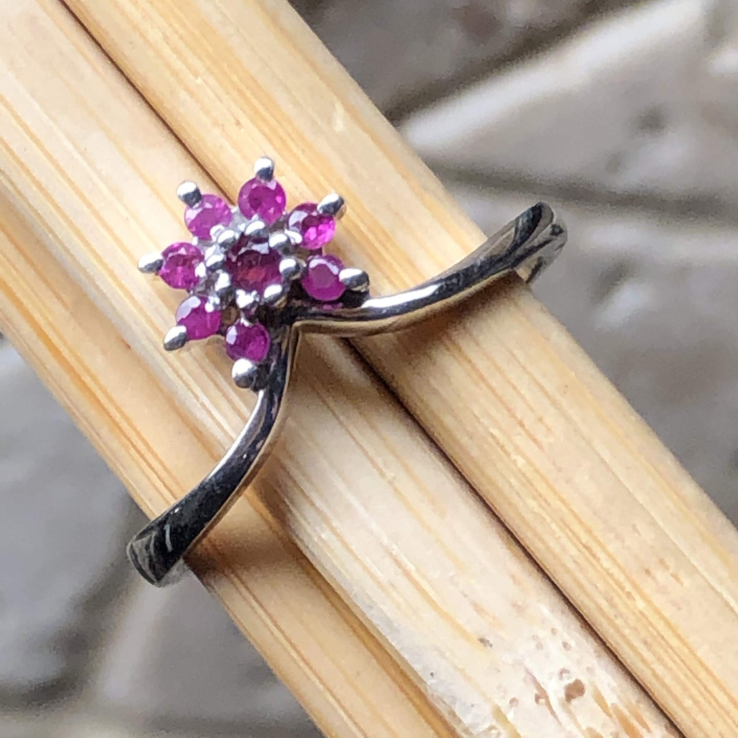 Natural Ruby 925 Solid Sterling Silver Engagement Ring Size 6, 7, 8, 9 - Natural Rocks by Kala