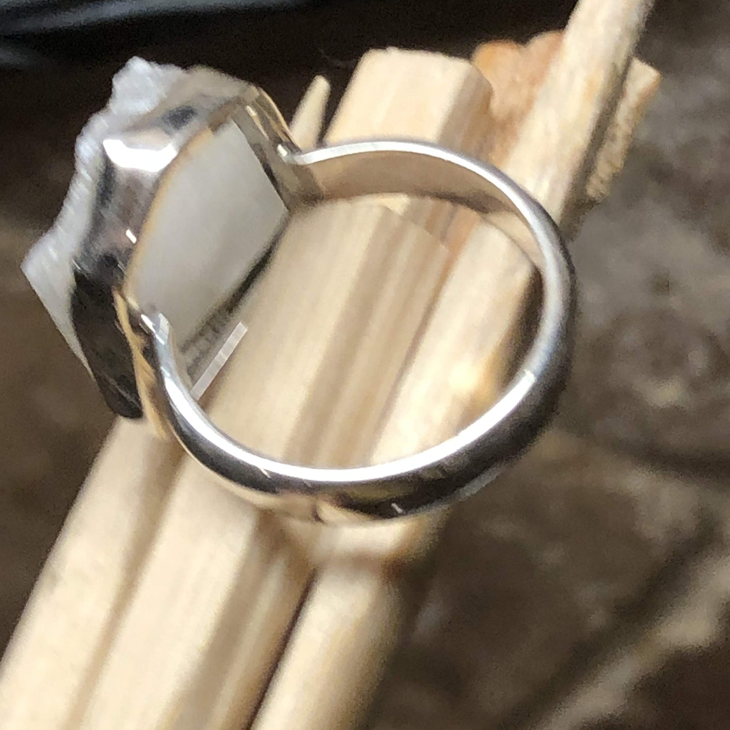 Natural Rainbow Moonstone 925 Solid Sterling Silver Ring Size 6.5 - Natural Rocks by Kala