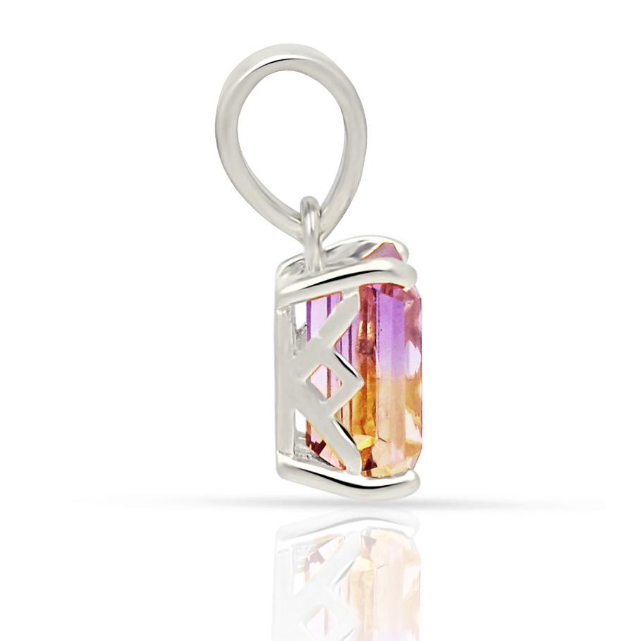 Natural Ametrine 925 Sterling Silver Pendant 18mm - Natural Rocks by Kala