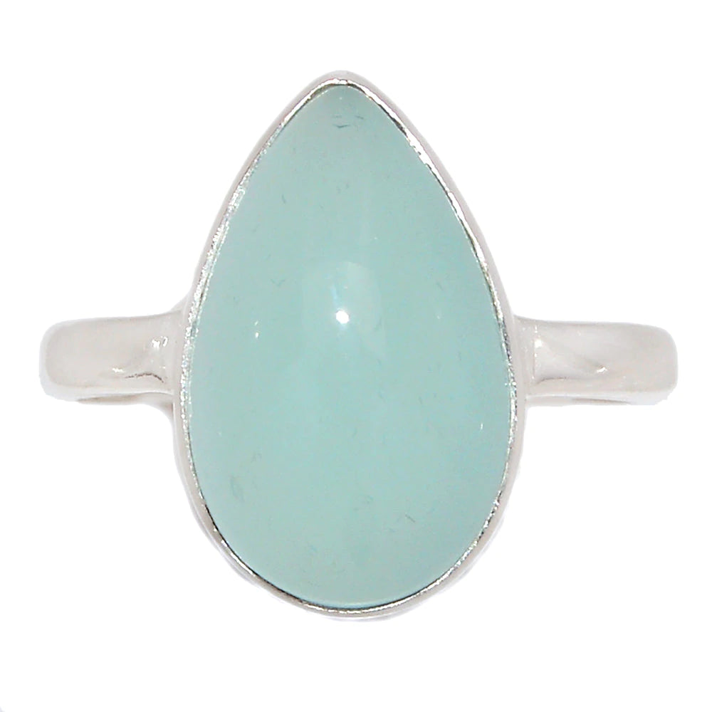 Natural Aqua Chalcedony 925 Solid Sterling Silver Men's Ring Size 8.25 - Natural Rocks by Kala