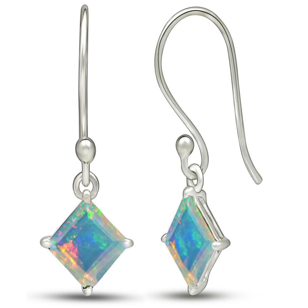 Natural Ethiopian Opal 925 Solid Sterling Silver Earrings 20mm - Natural Rocks by Kala