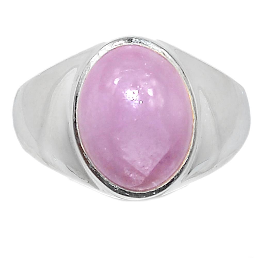 Natural Pink Kunzite 925 Solid Sterling Silver Unisex Ring Size 7.25, 9 - Natural Rocks by Kala