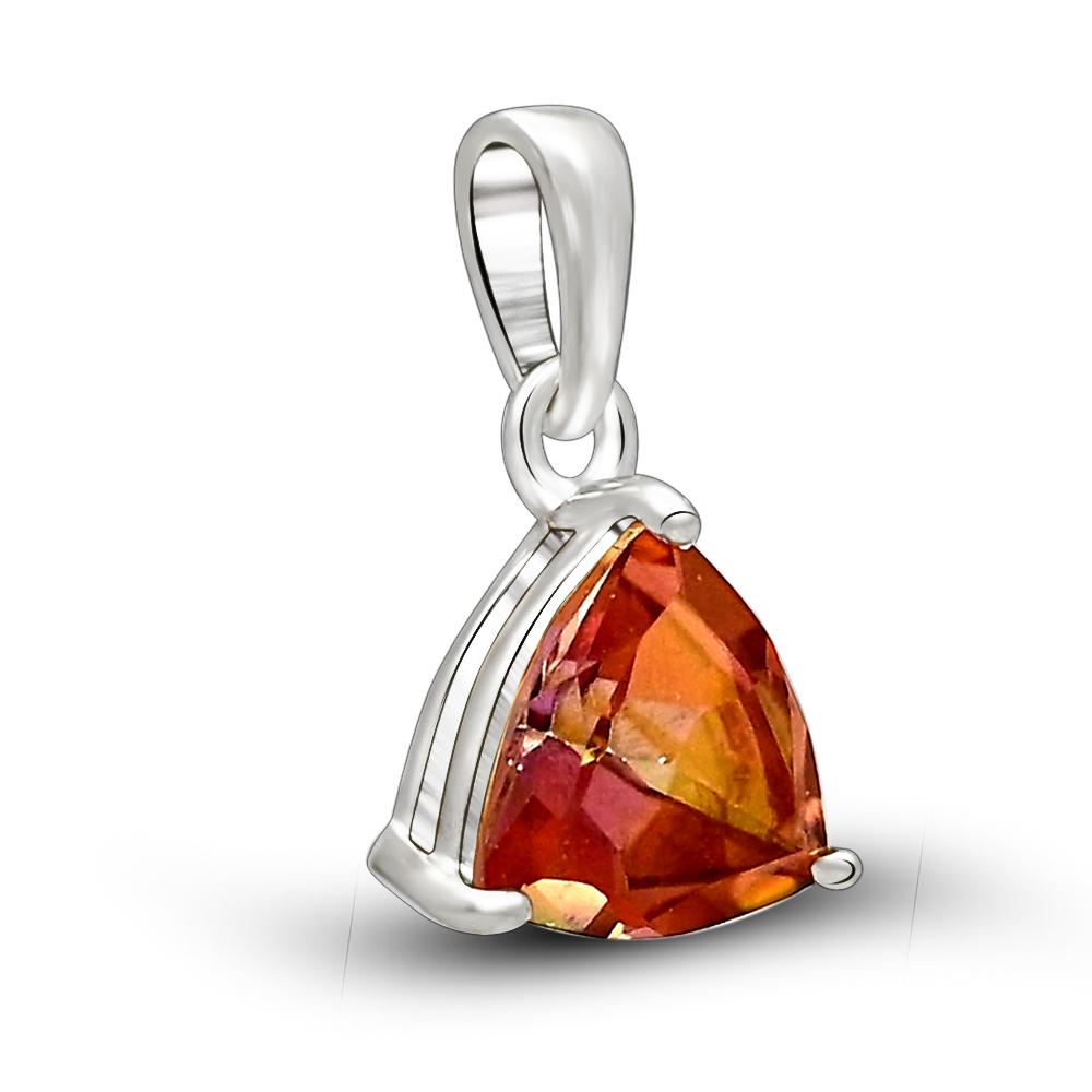 Beautiful 1.25ct Exoctic Ecstasy Topaz 925 Solid Sterling Silver Pendant 15mm - Natural Rocks by Kala