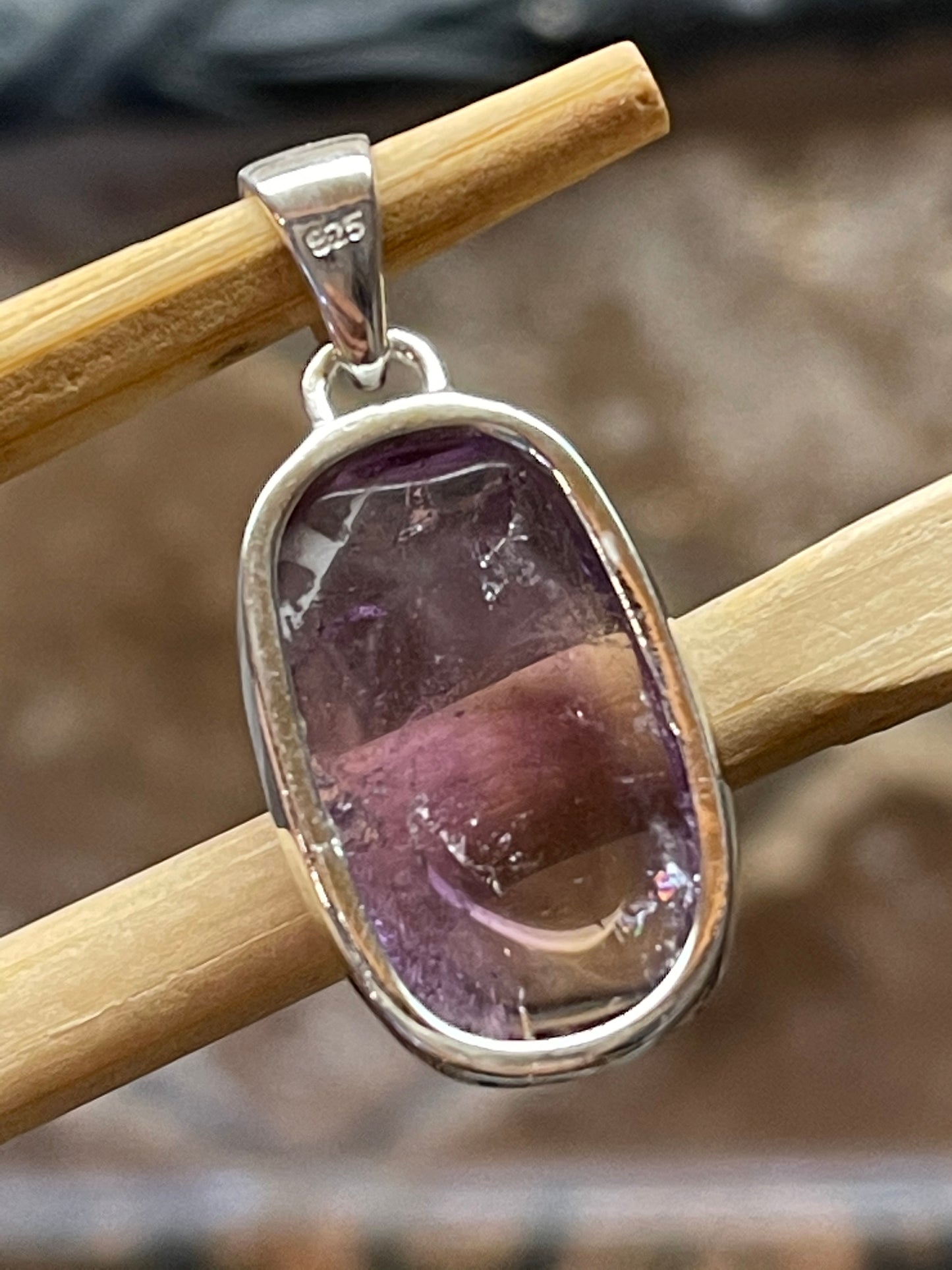 Natural Ametrine 925 Solid Sterling Silver Pendant 30mm - Natural Rocks by Kala