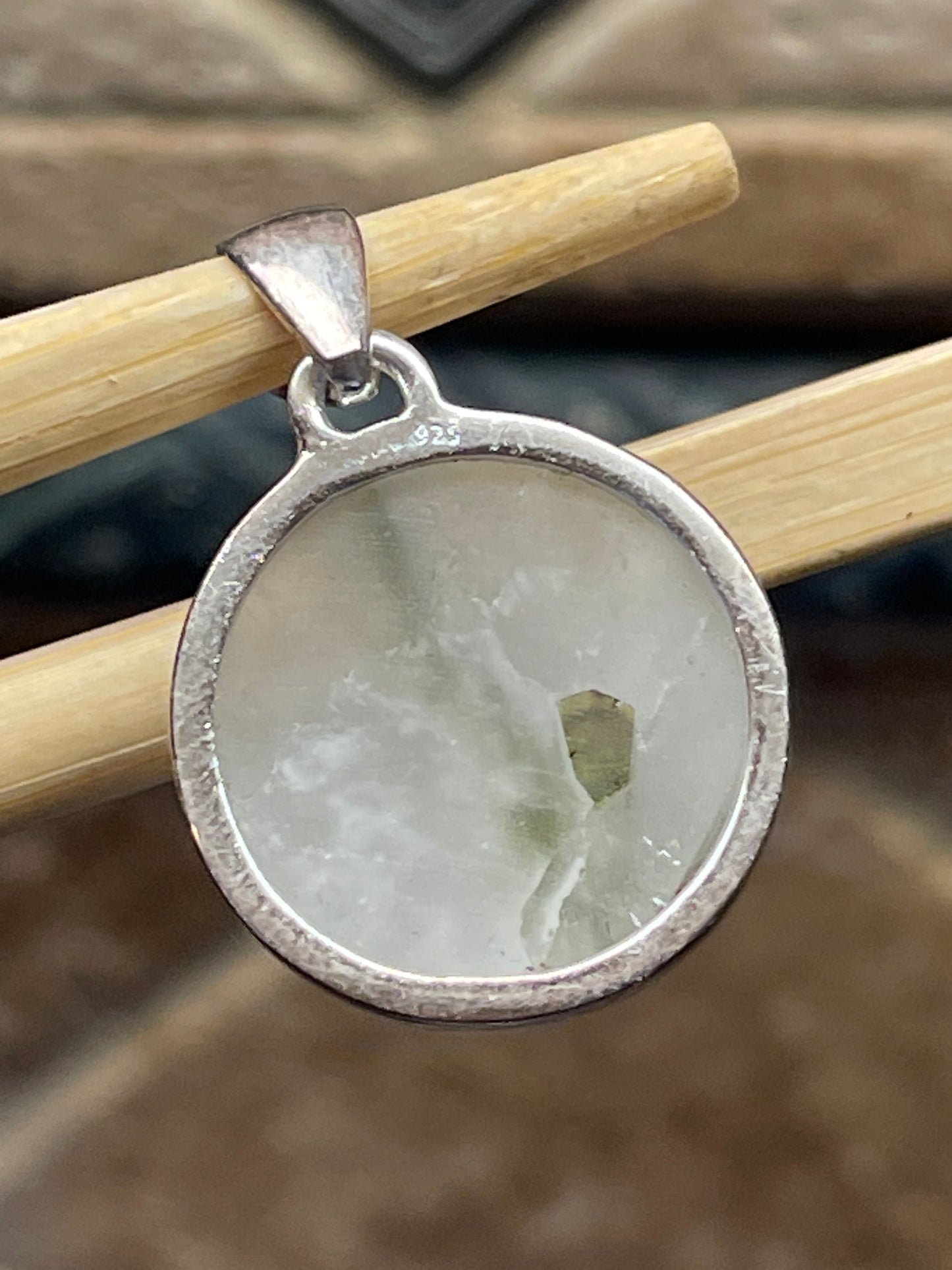 Genuine Green Tourmaline In Quartz Pendant Necklace - Natural Rocks by Kala