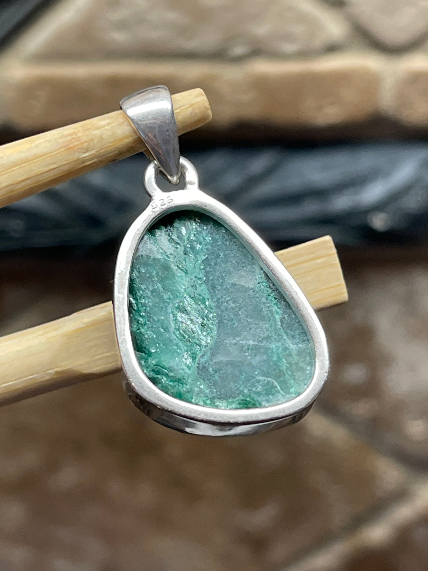 Natural Fuchsite Pendant Necklace - Natural Rocks by Kala