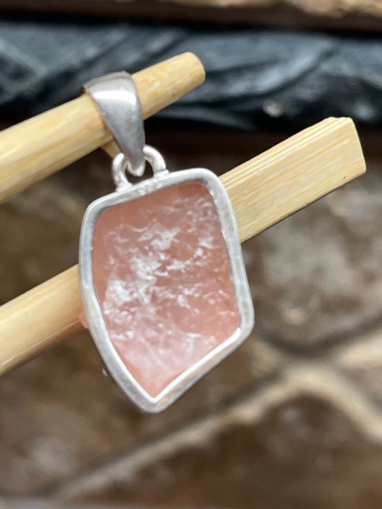Natural Pink Morganite Pendant Necklace - Natural Rocks by Kala