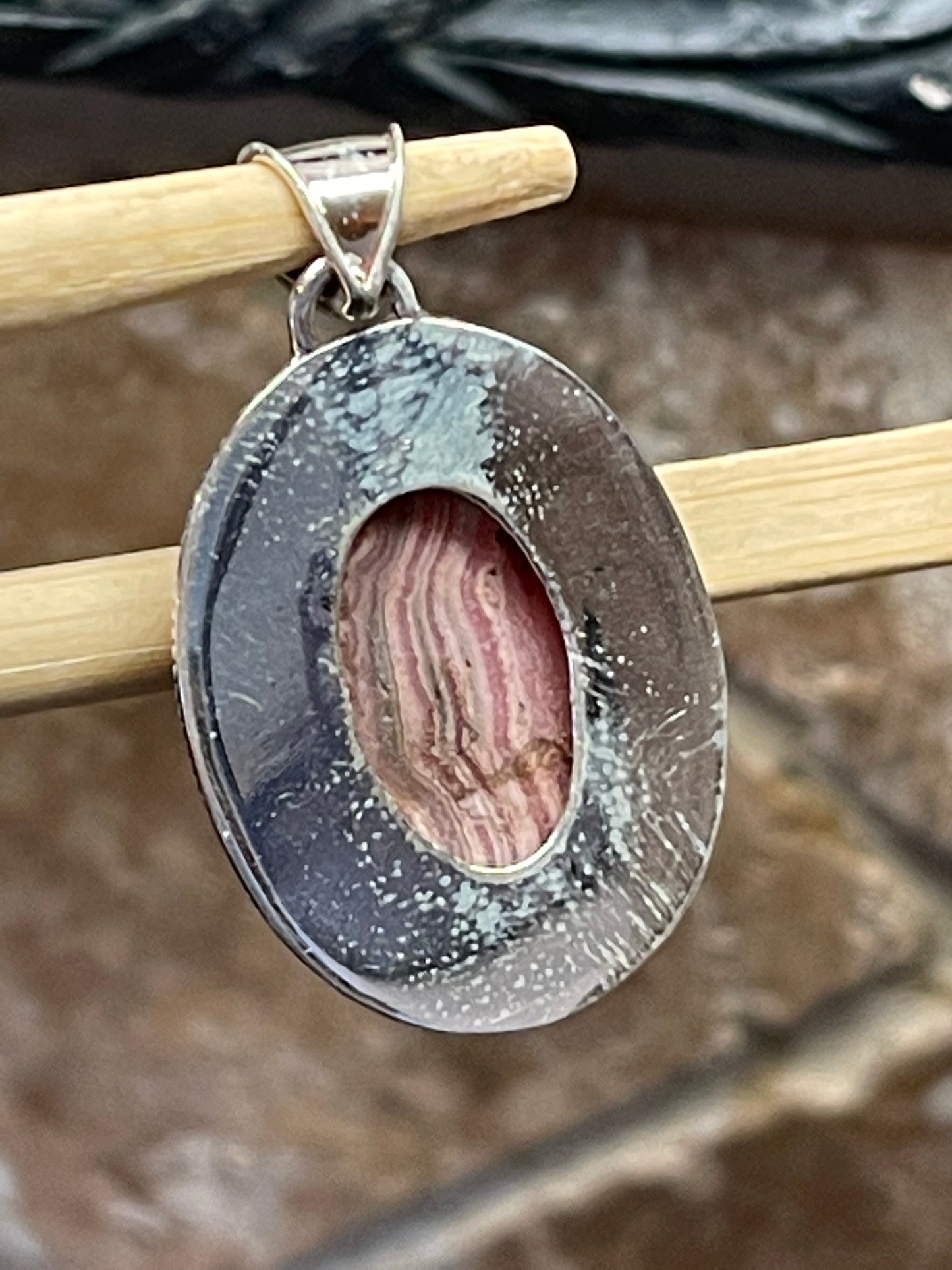 Natural Pink Rhodocrosite Pendant Necklace - Natural Rocks by Kala
