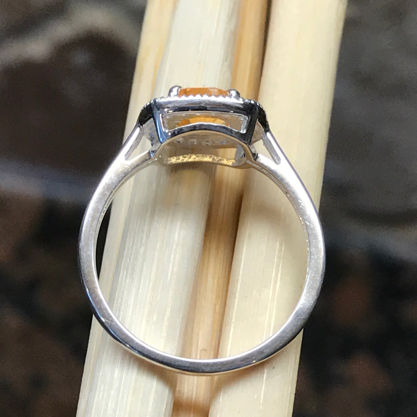 Natural 1ct Golden Citrine 925 Solid Sterling Silver Engagement Ring Size 6, 7, 8, 9 - Natural Rocks by Kala