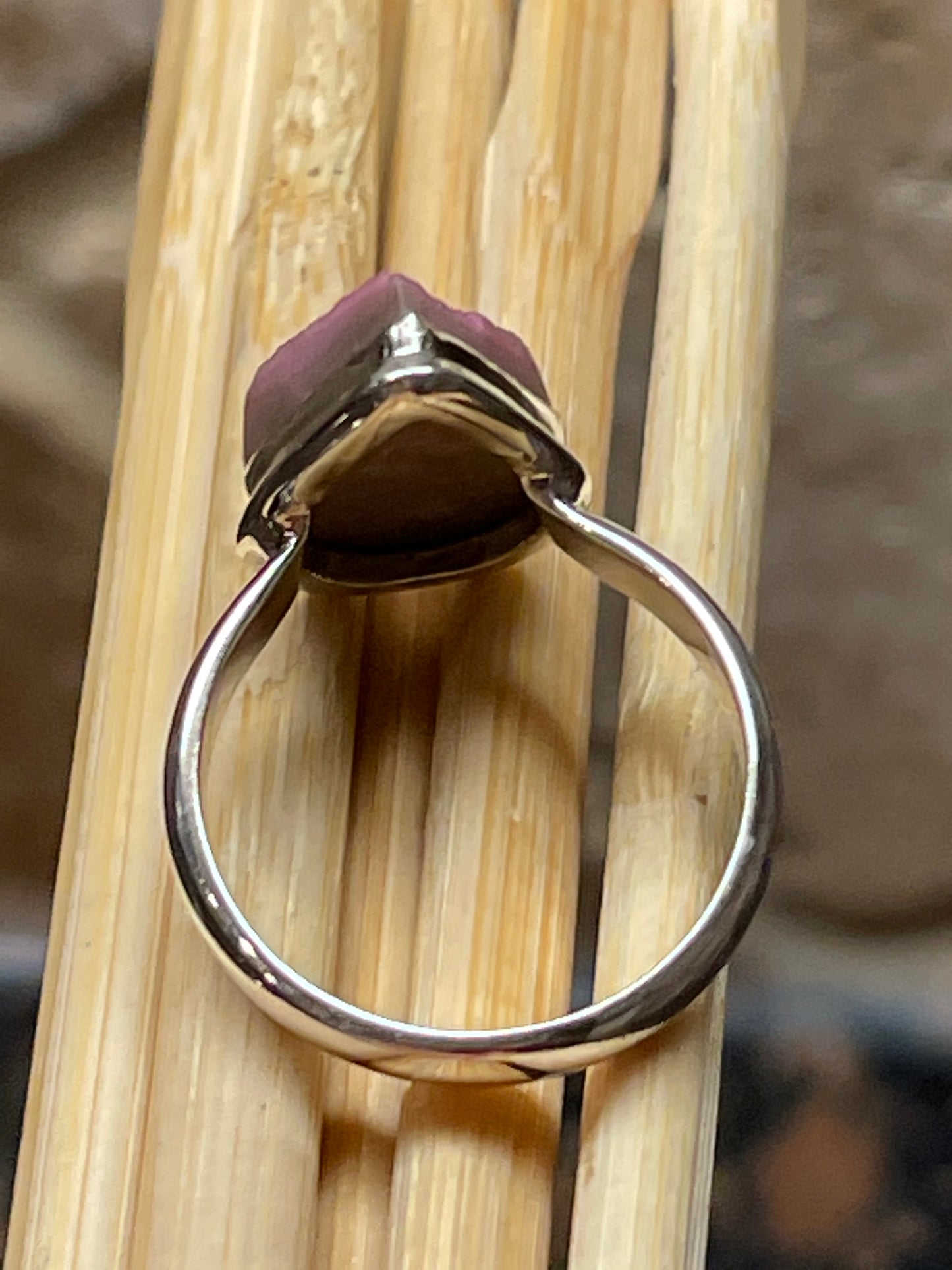 Genuine Pink Cobalt Drusy 925 Solid Sterling Silver Ring Size 9.75 - Natural Rocks by Kala