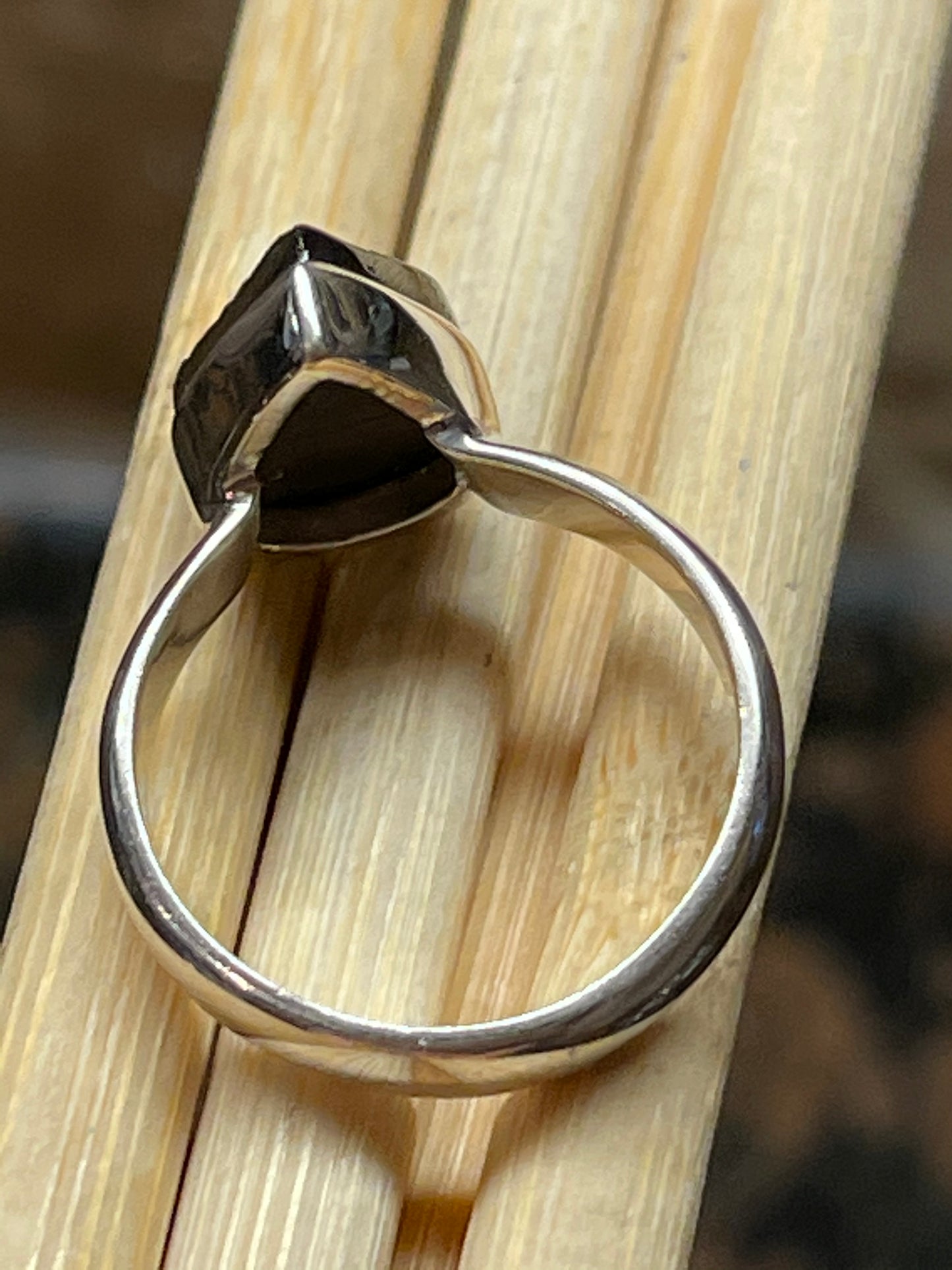 Natural Shungite 925 Sterling Silver Ring Size 6.25 - Natural Rocks by Kala