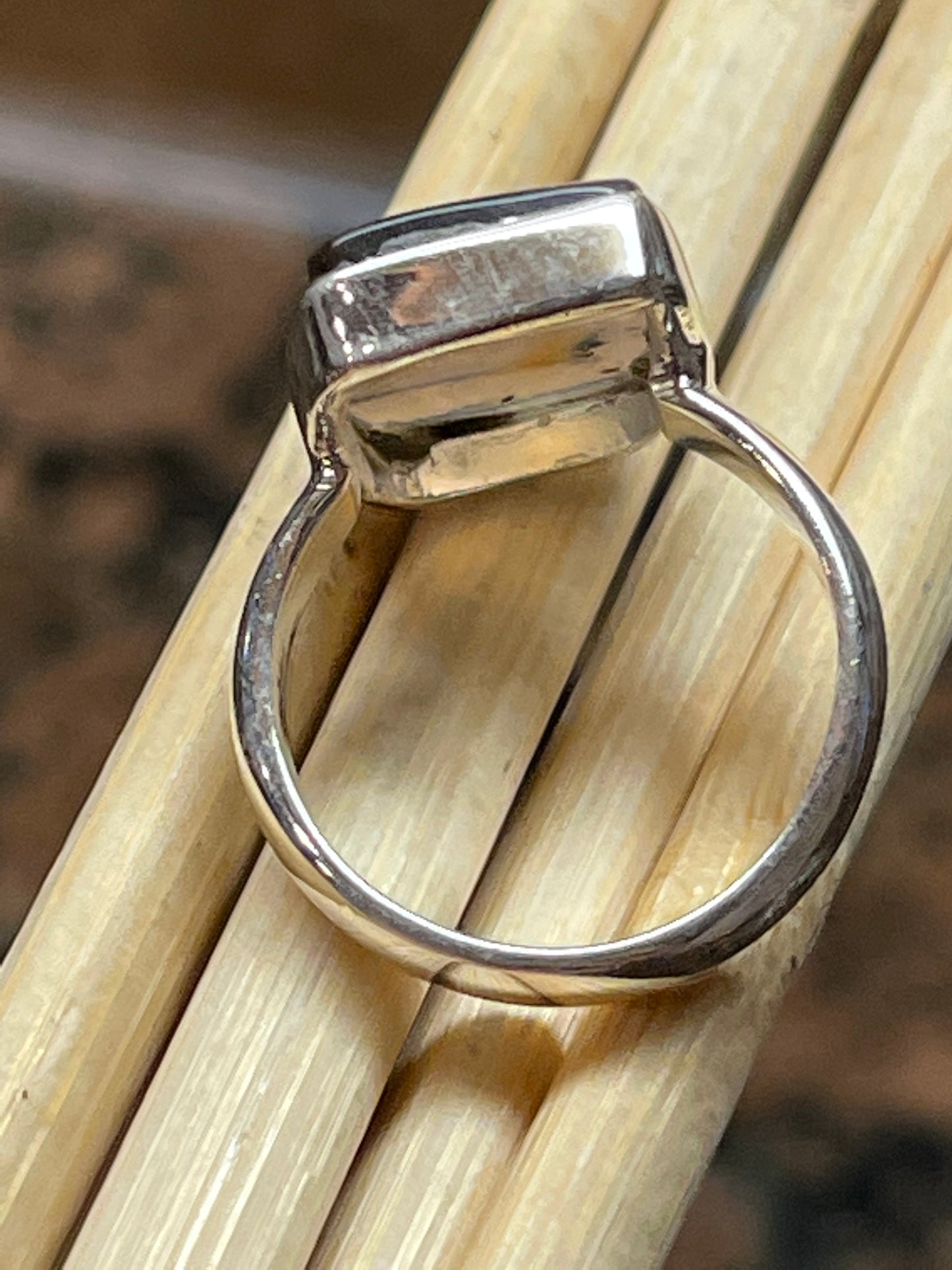 Natural Turkish Stick Agate 925 Sterling Silver Ring Size 6.25 - Natural Rocks by Kala