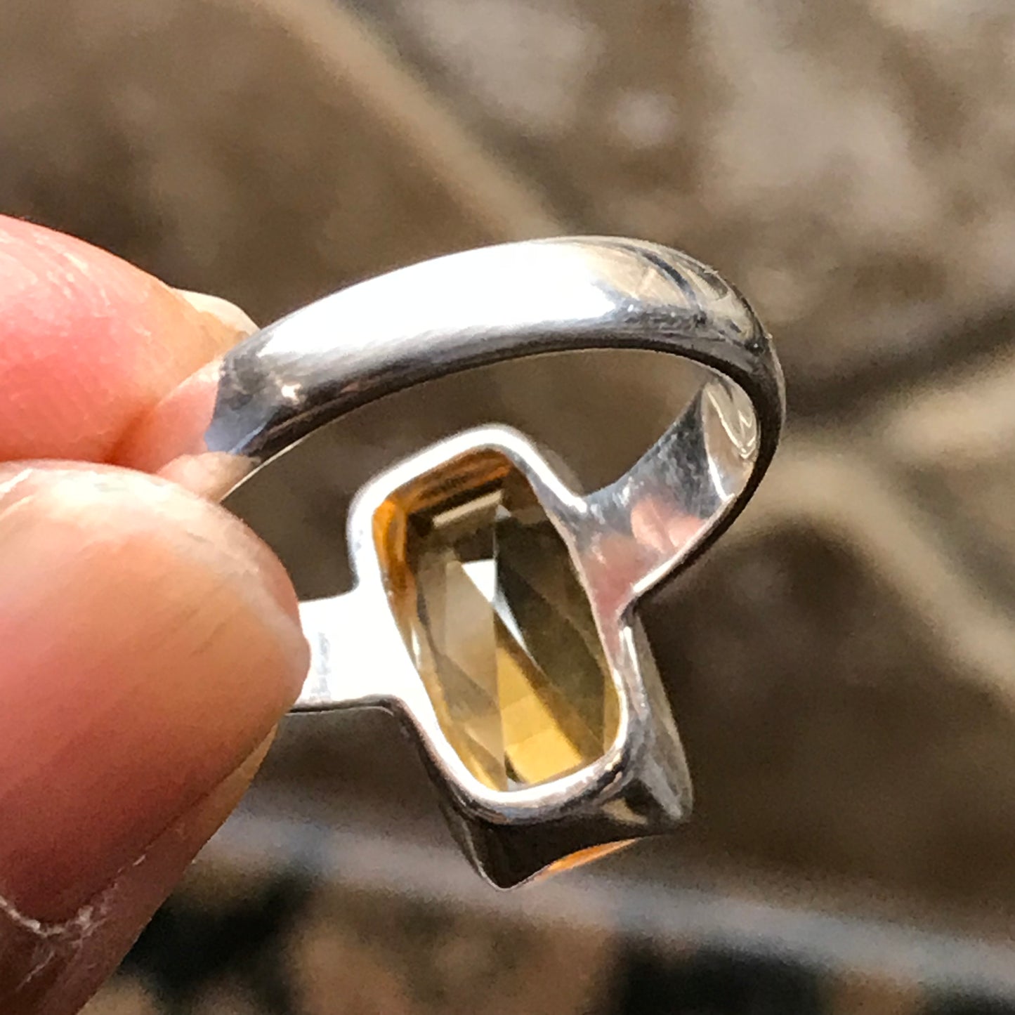 Natural 4ct Golden Citrine 925 Solid Sterling Silver Ring Size 8 - Natural Rocks by Kala