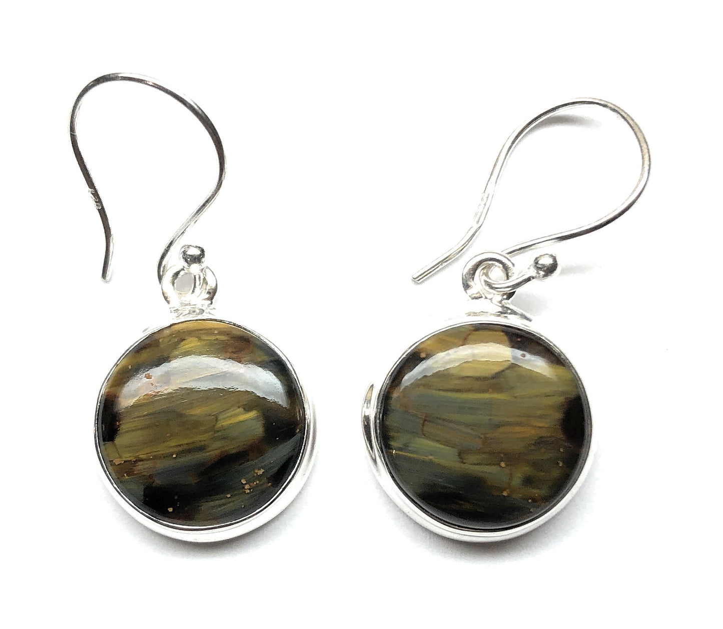 Genuine Pietersite 925 Solid Sterling Silver Earrings 30mm - Natural Rocks by Kala