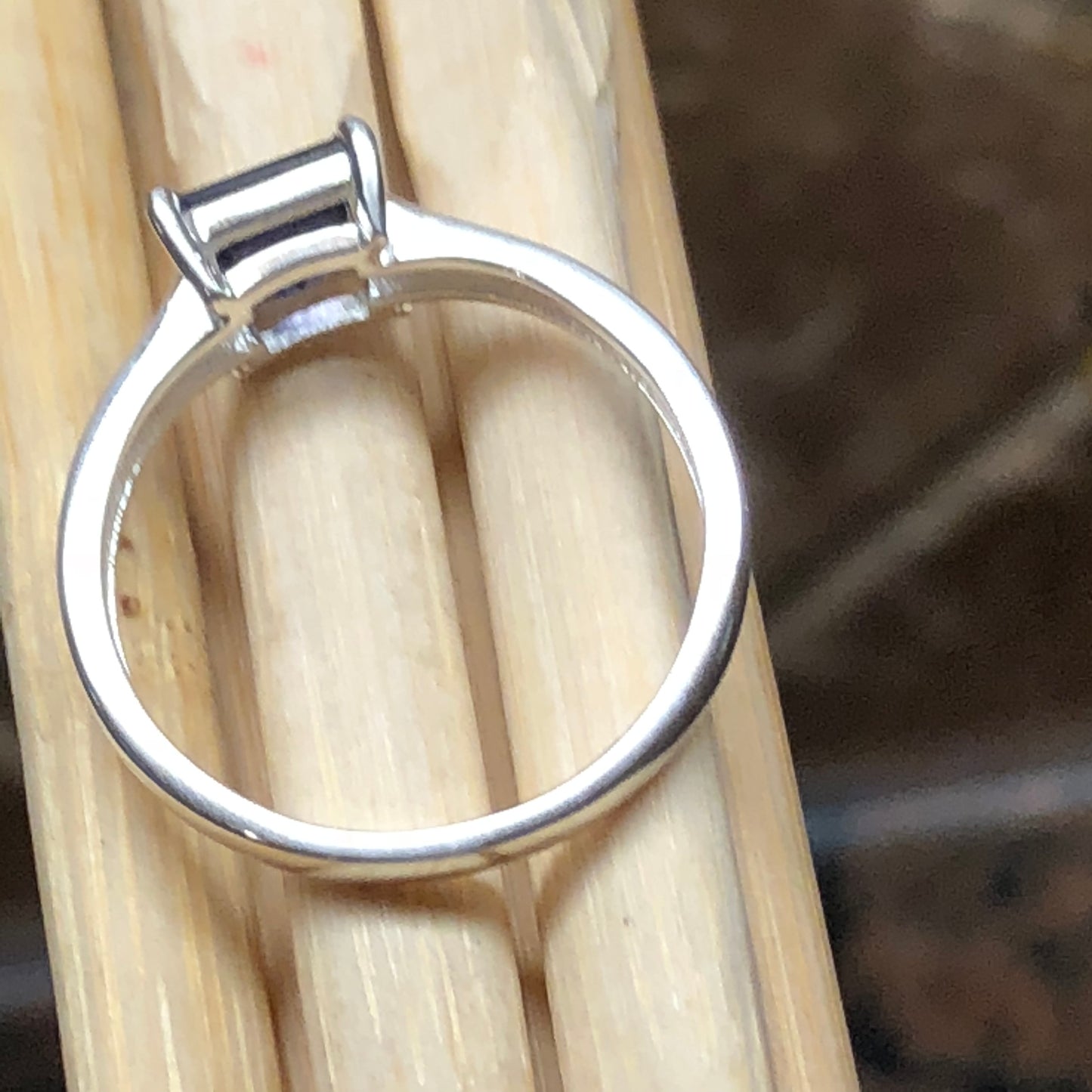 Natural 1ct Iolite 925 Sterling Silver Engagement Ring Size 6, 7, 8, 9 - Natural Rocks by Kala