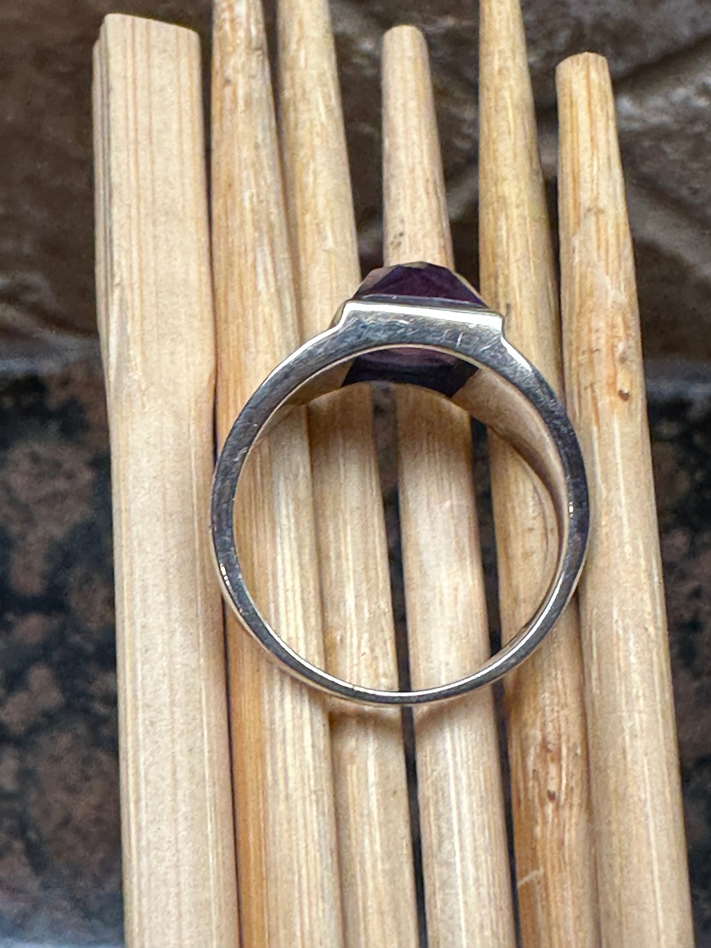 Natural 2ct Purple Amethyst 925 Solid Sterling Silver Men's Ring Size 8 - Natural Rocks by Kala