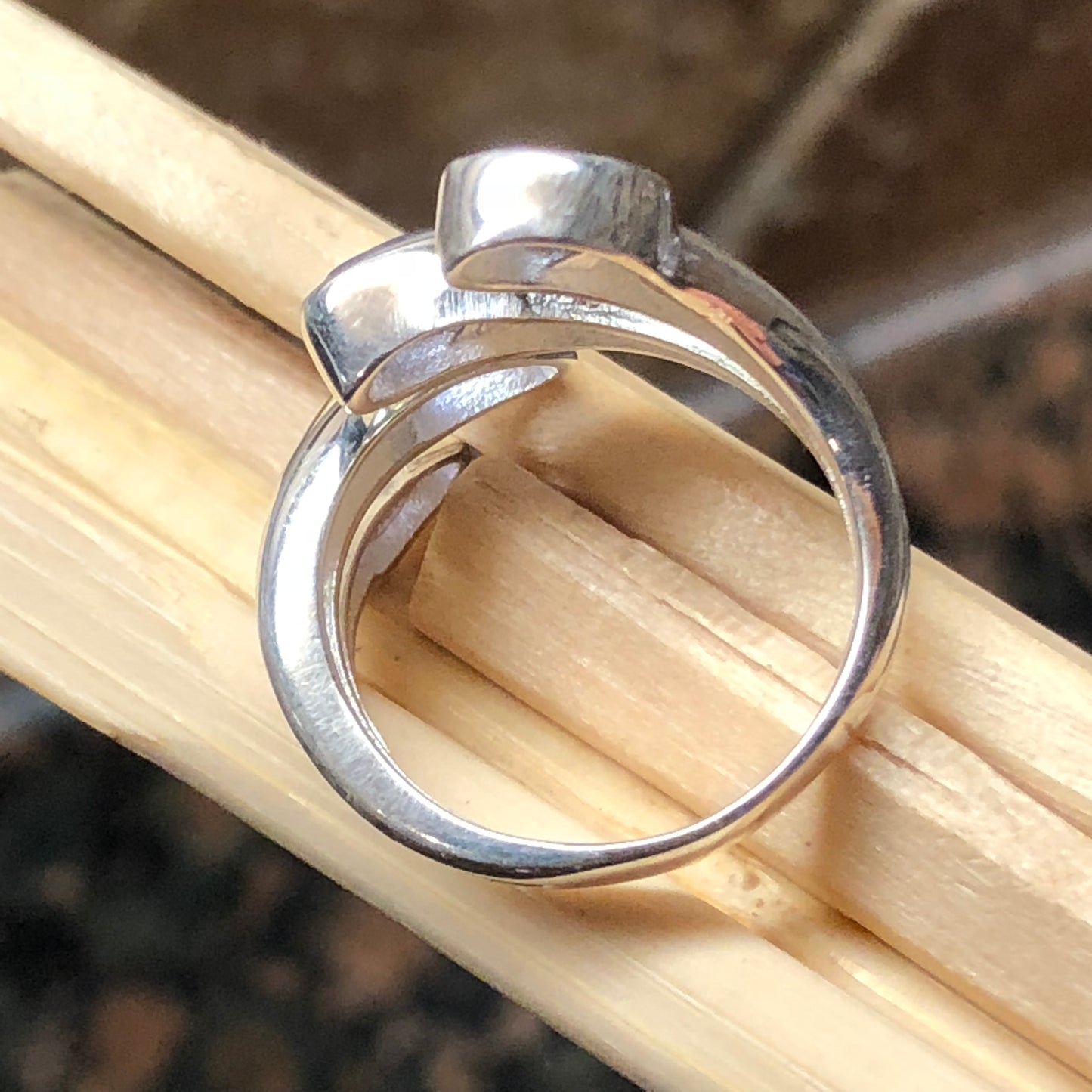 Natural 4ct Iolite 925 Solid Sterling Silver Stackable Ring Size 6, 7, 9 - Natural Rocks by Kala