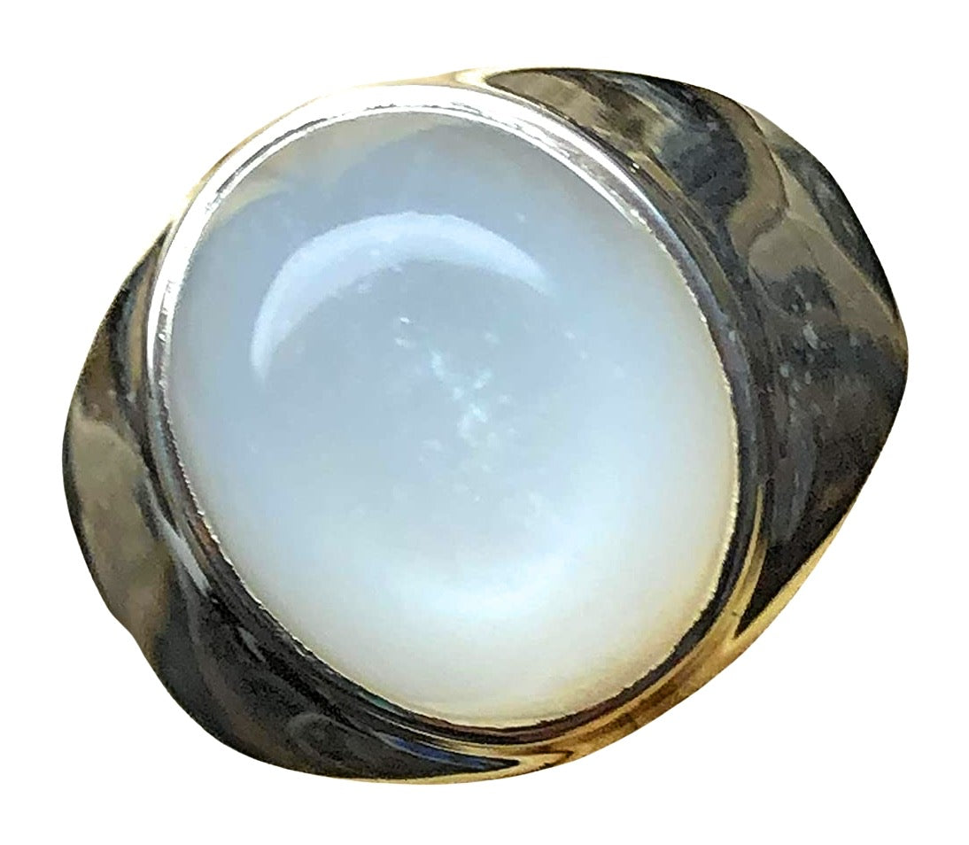 Natural Sri Lankan Moonstone 925 Solid Sterling Silver Men's Ring Size 9 - Natural Rocks by Kala