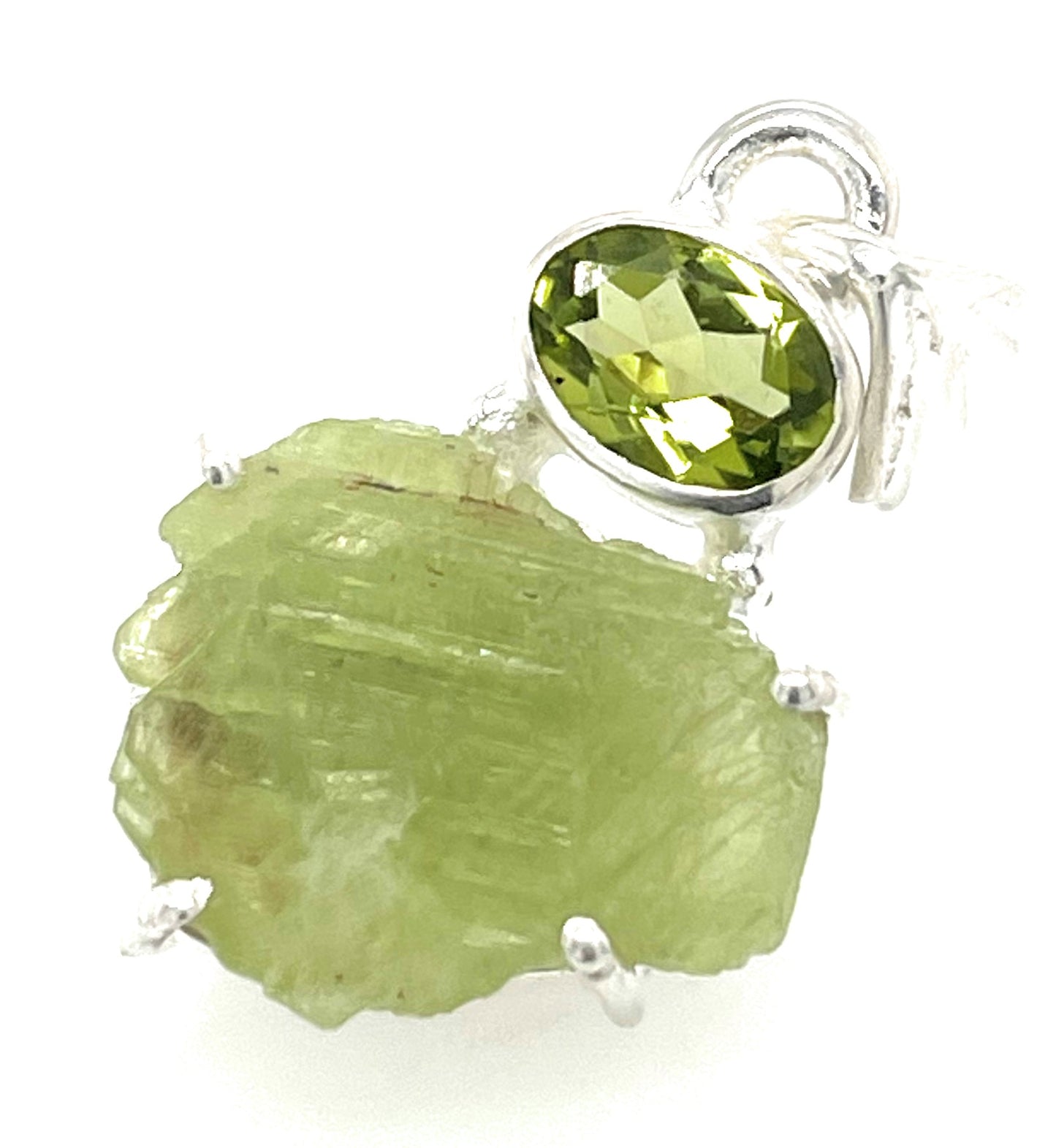 Natural Green Kyanite 925 Solid Sterling Silver Pendant 27mm - Natural Rocks by Kala
