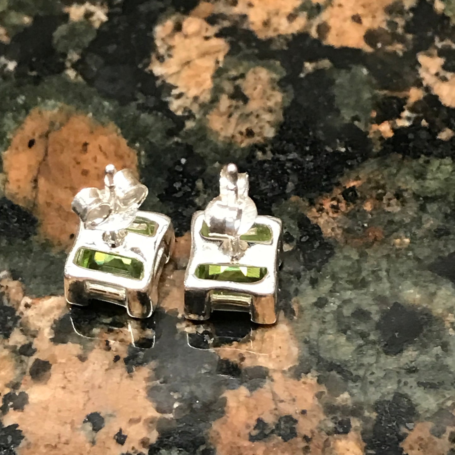 Natural 2.5ct Peridot 925 Solid Sterling Silver Earrings 6mm - Natural Rocks by Kala