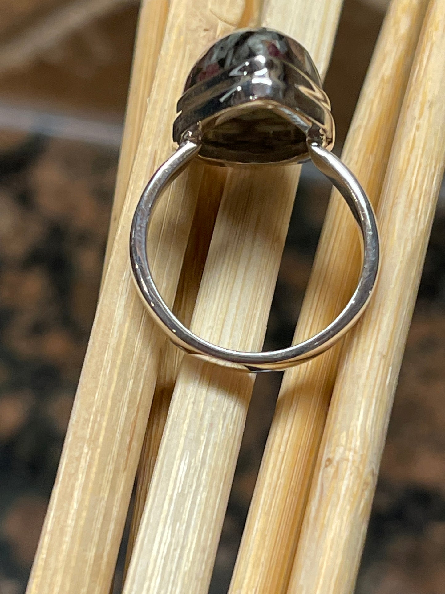 Natural Eudialyte 925 Sterling Silver Ring Size 7.75 - Natural Rocks by Kala