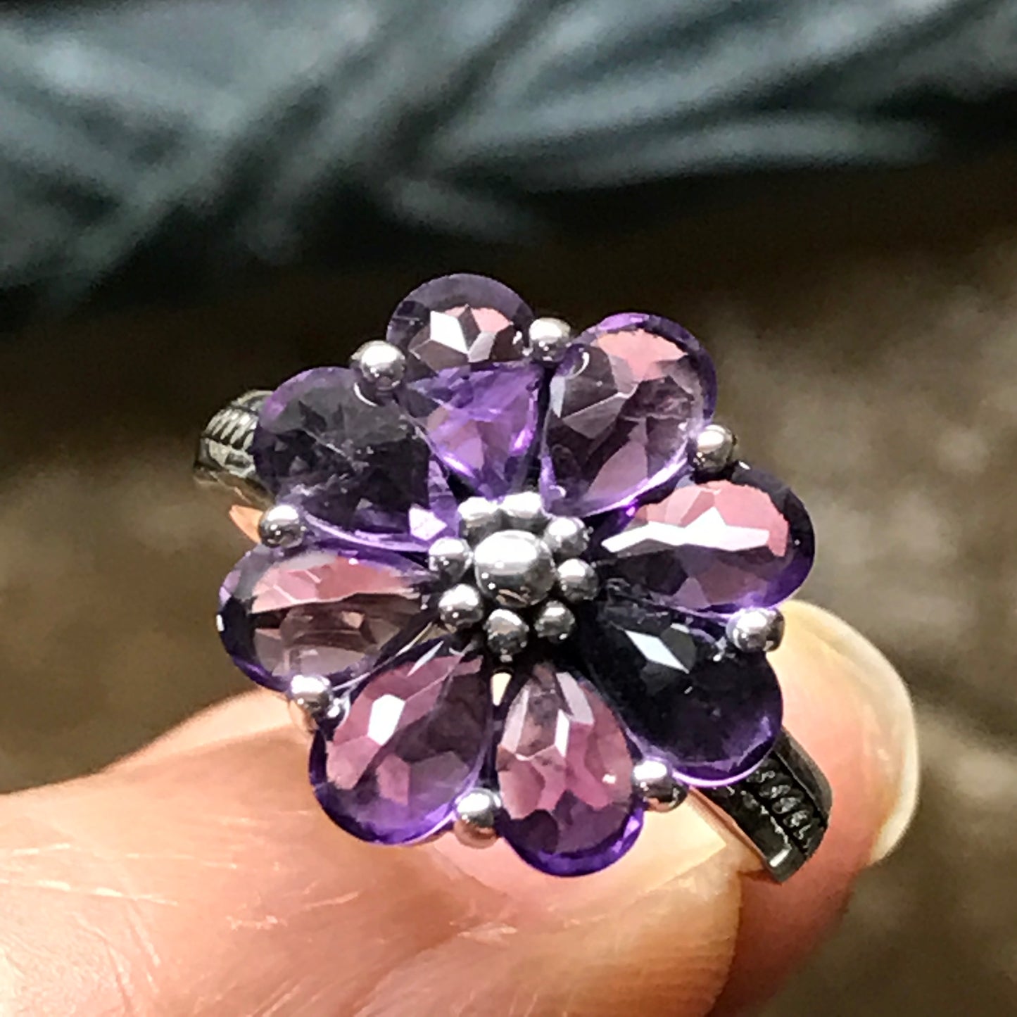 Natural 6ct Amethyst 925 Solid Sterling Silver Wedding Ring Size 6, 7, 8, 9 - Natural Rocks by Kala