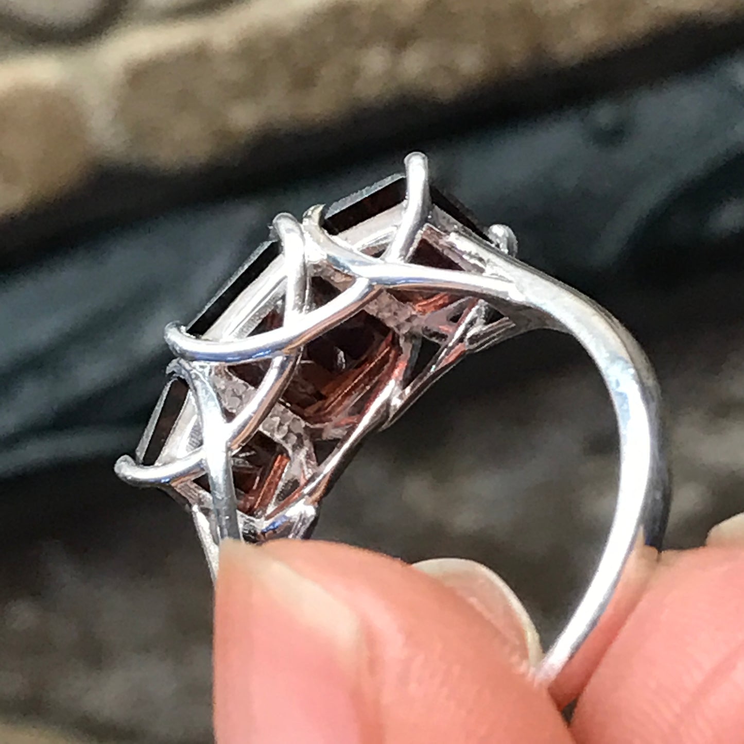 Natural 4ct Garnet 925 Solid Sterling Silver Ring Size 6, 7, 8, 9 - Natural Rocks by Kala