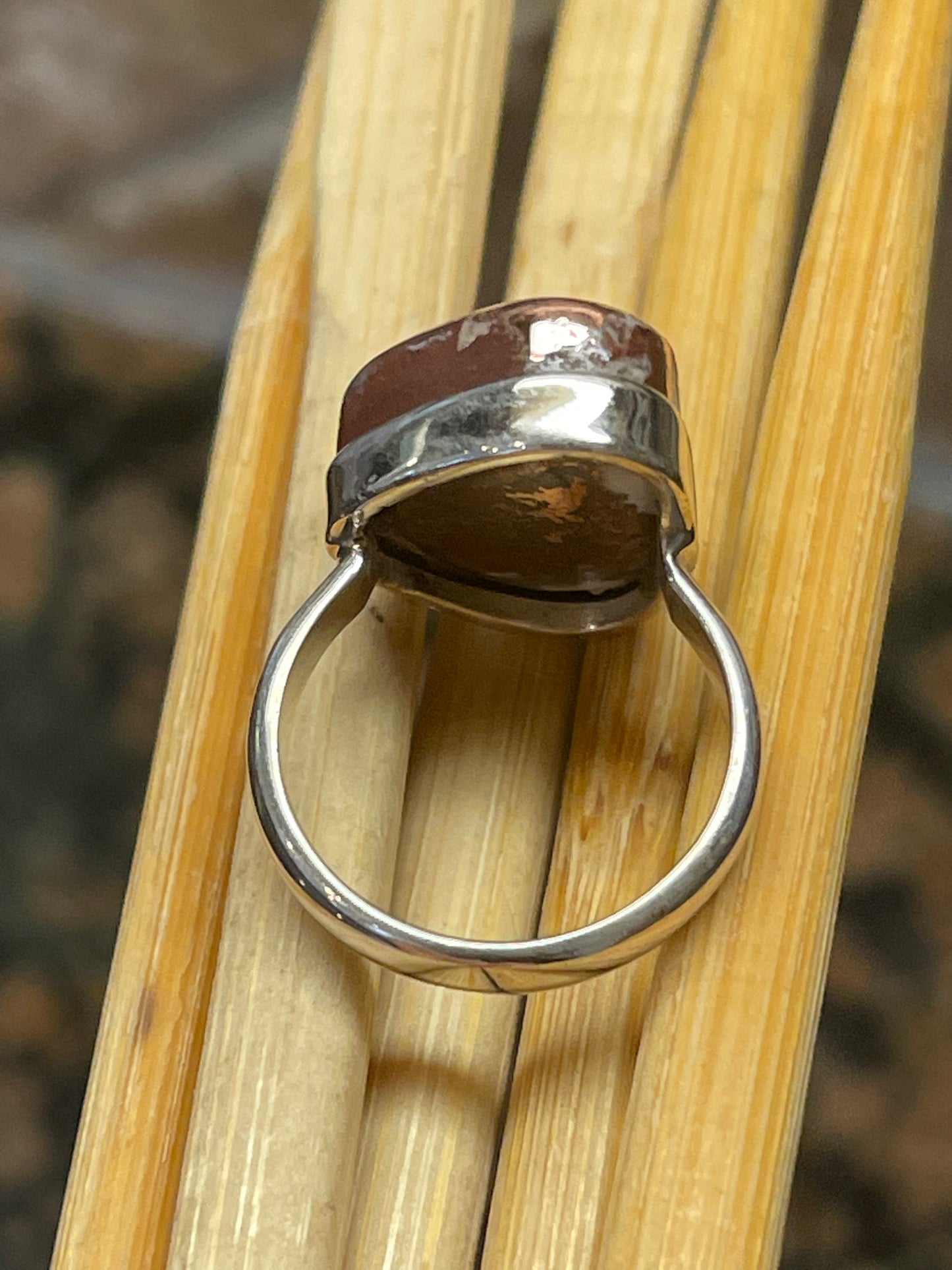 Natural Rarest Copper Agate 925 Solid Sterling Silver Ring Size 6.5 - Natural Rocks by Kala