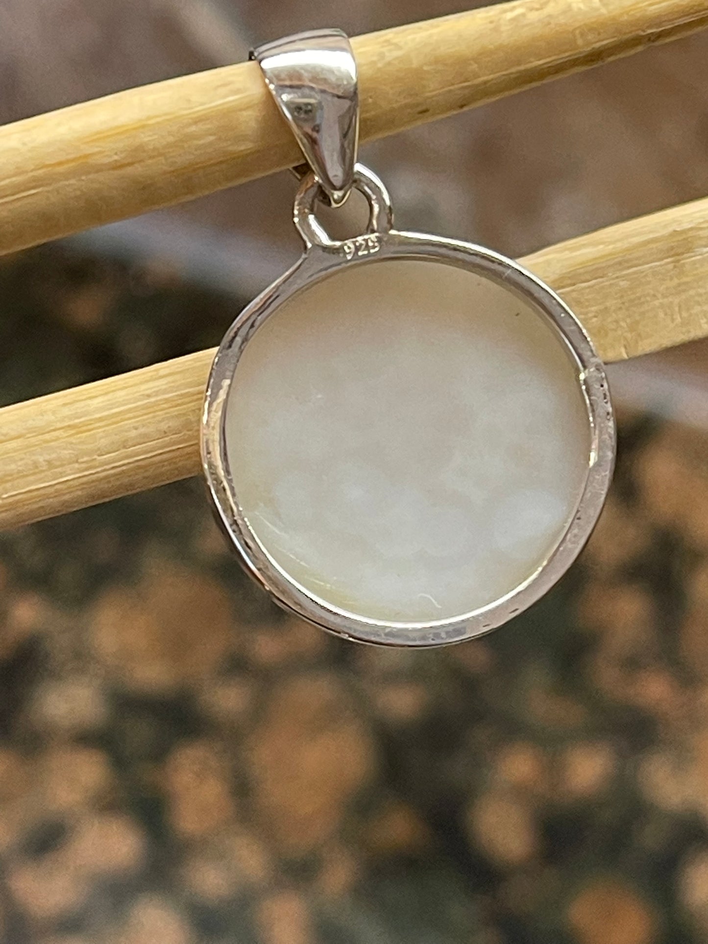 Natural Pearl Window Druzy 925 Solid Sterling Silver Pendant 30mm - Natural Rocks by Kala