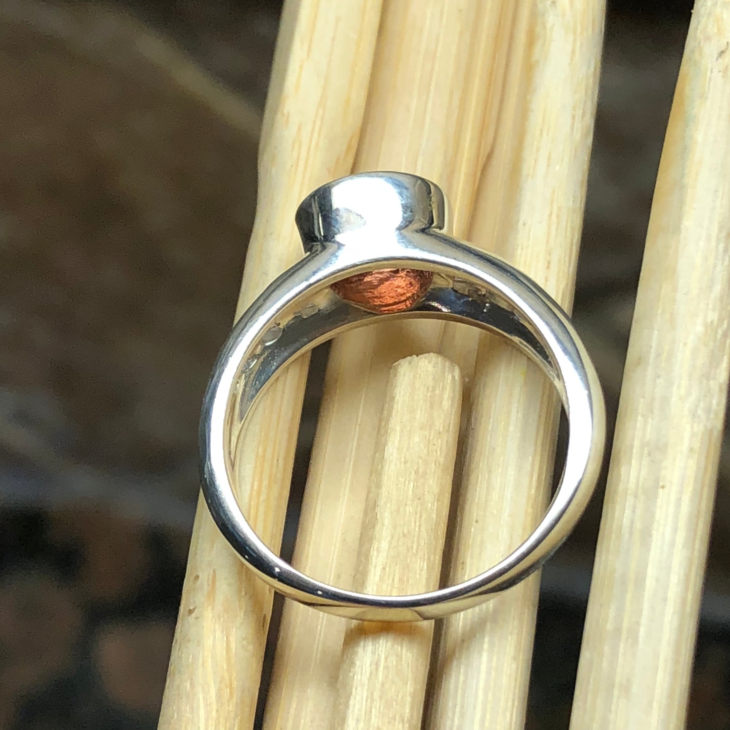 Natural 1ct Pyrope Garnet 925 Solid Sterling Silver Engagement Ring Size 6, 7, 8 - Natural Rocks by Kala