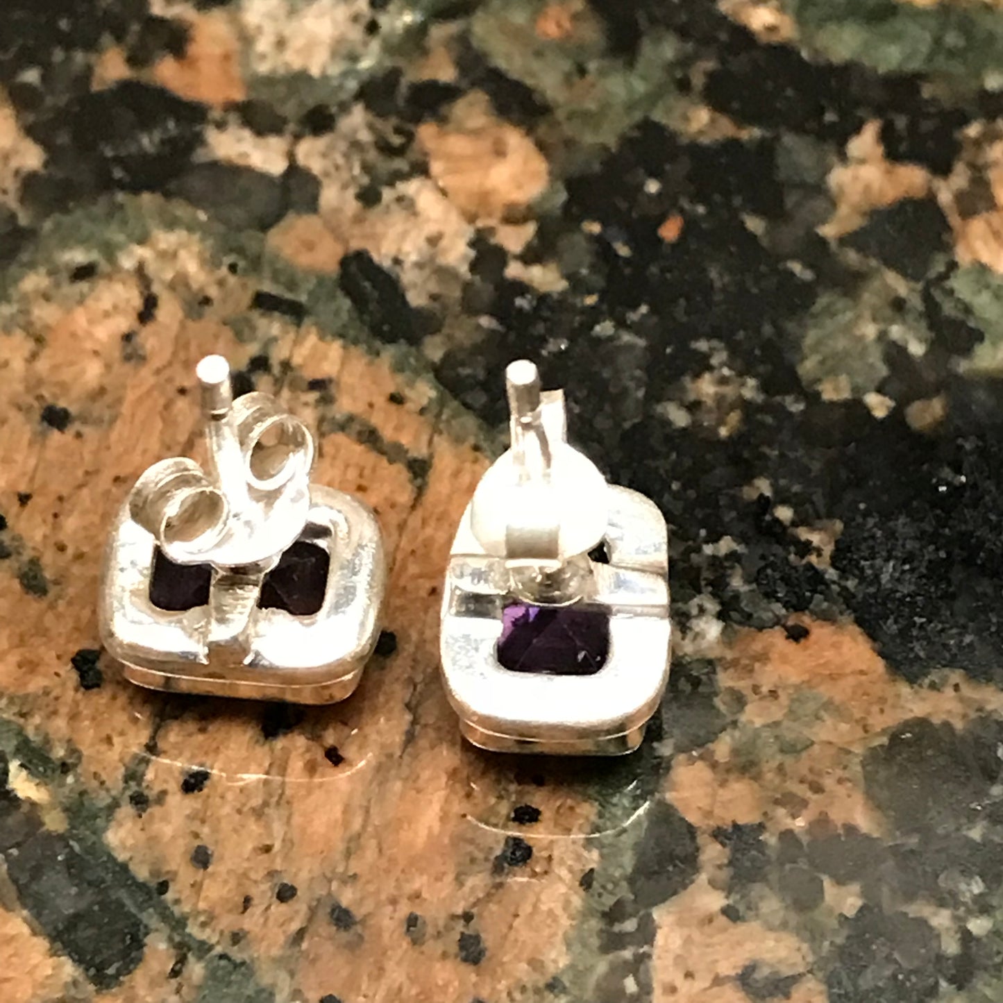 Natural 2ct Purple Amethyst 925 Solid Sterling Silver Earrings 7mm - Natural Rocks by Kala