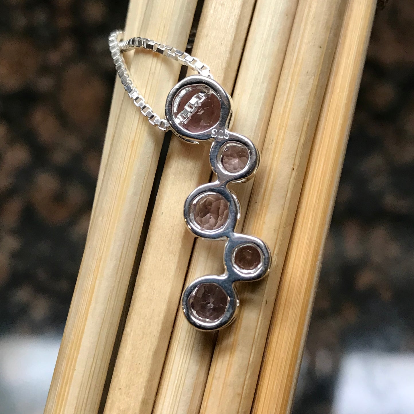 Natural 2.5ct Purple Amethyst 925 Solid Sterling Silver Pendant Necklace 16" - Natural Rocks by Kala