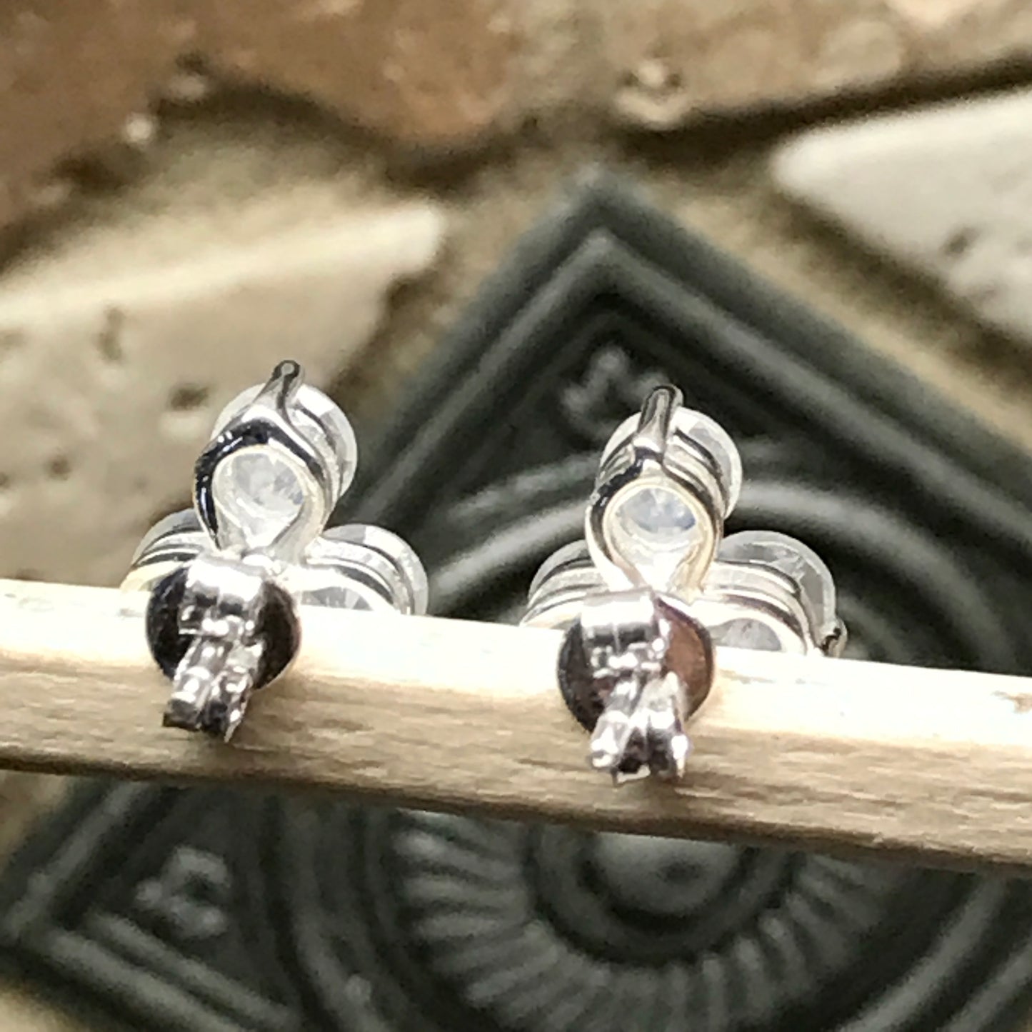 Natural Rainbow Moonstone 925 Solid Sterling Silver Earrings 7mm - Natural Rocks by Kala