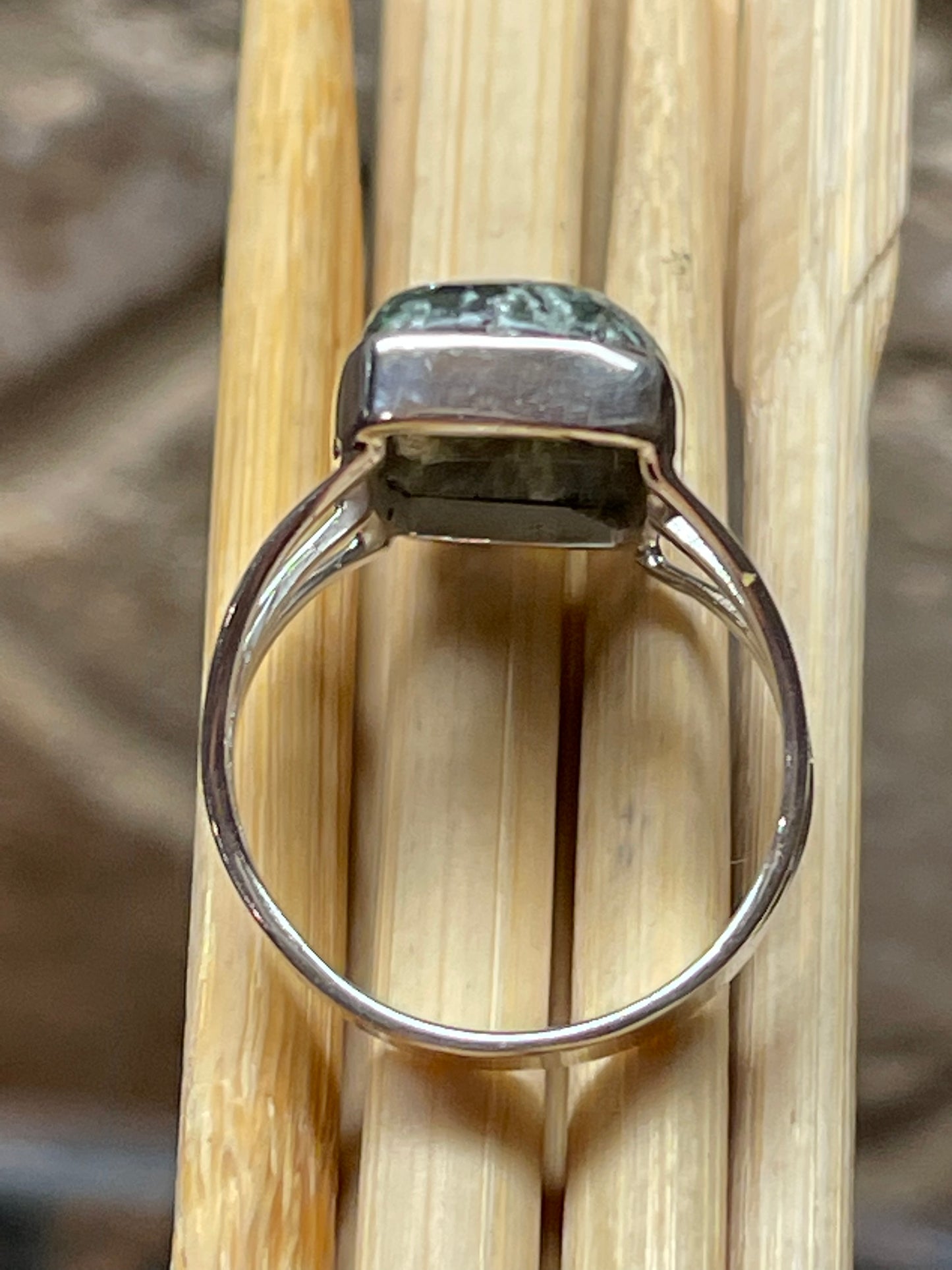 Natural Russian Seraphinite 925 Solid Sterling Silver Ring Size 9 - Natural Rocks by Kala