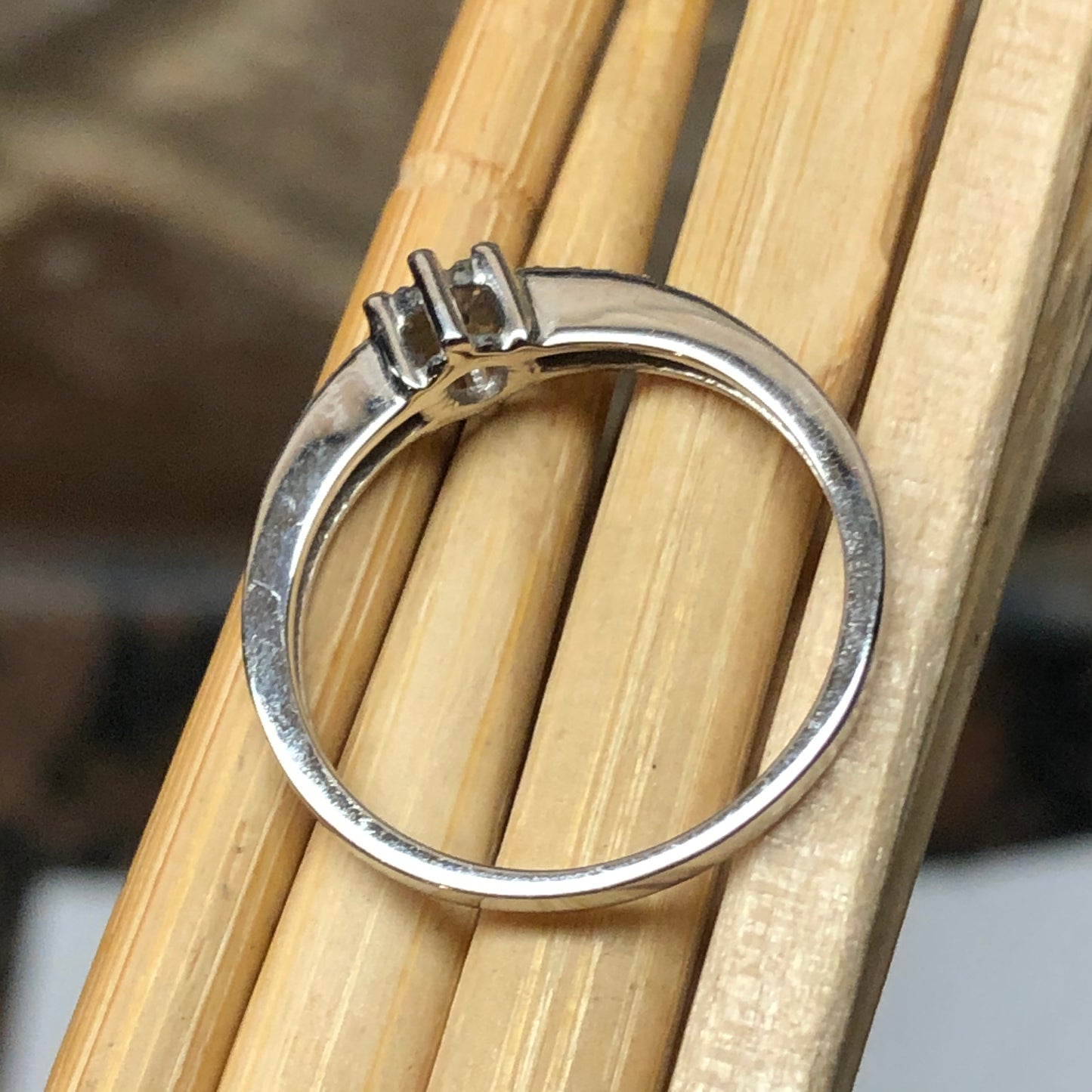 Natural White Diamond 9k White Gold Engagement Ring Size 6.25, 8 - Natural Rocks by Kala