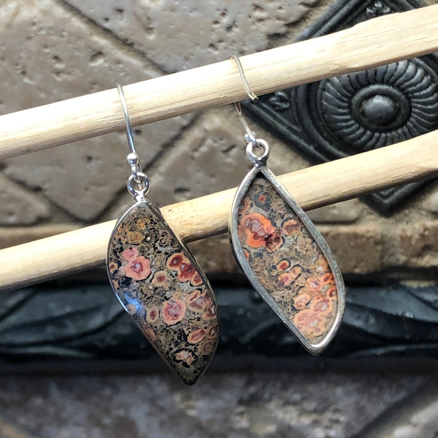 Natural Leopard Skin Jasper Earrings - Natural Rocks by Kala
