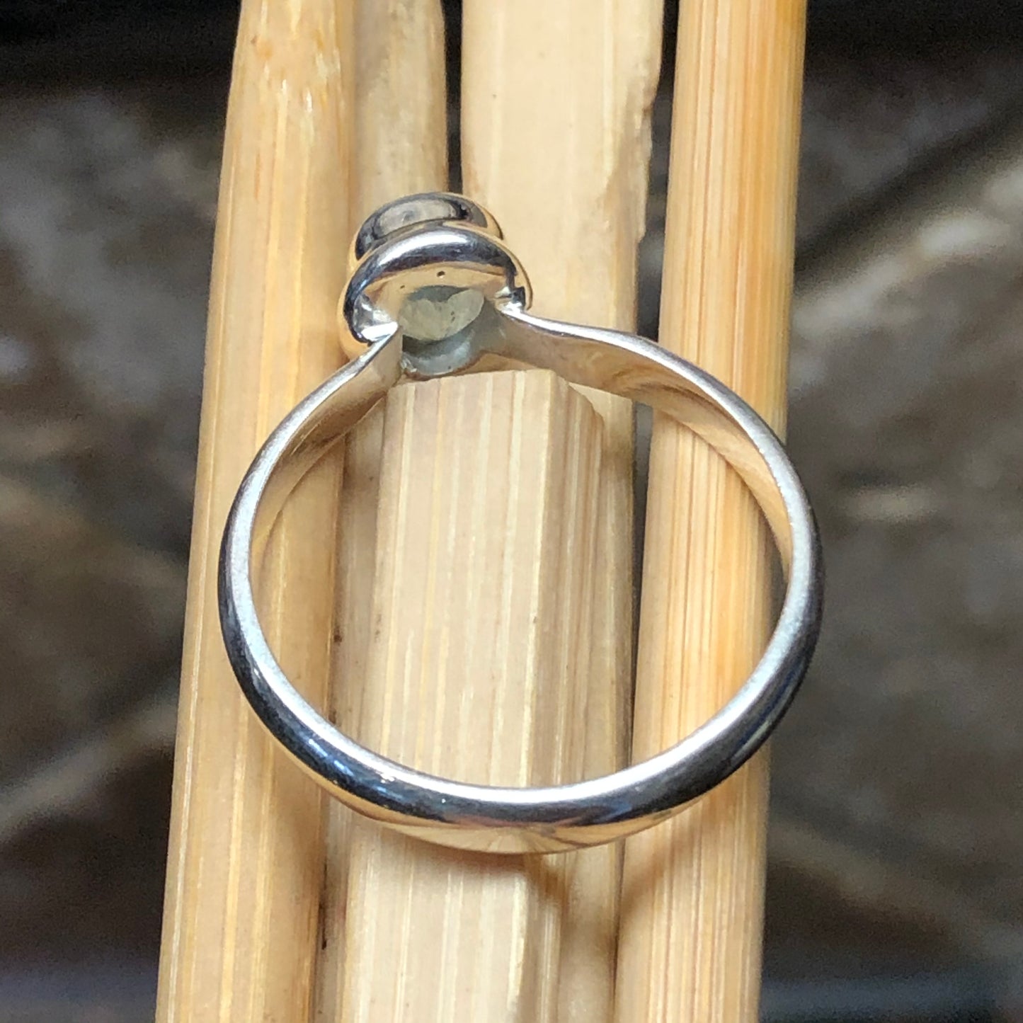 Natural Aquamarine 925 Solid Sterling Silver Engagement Ring Size 8 - Natural Rocks by Kala