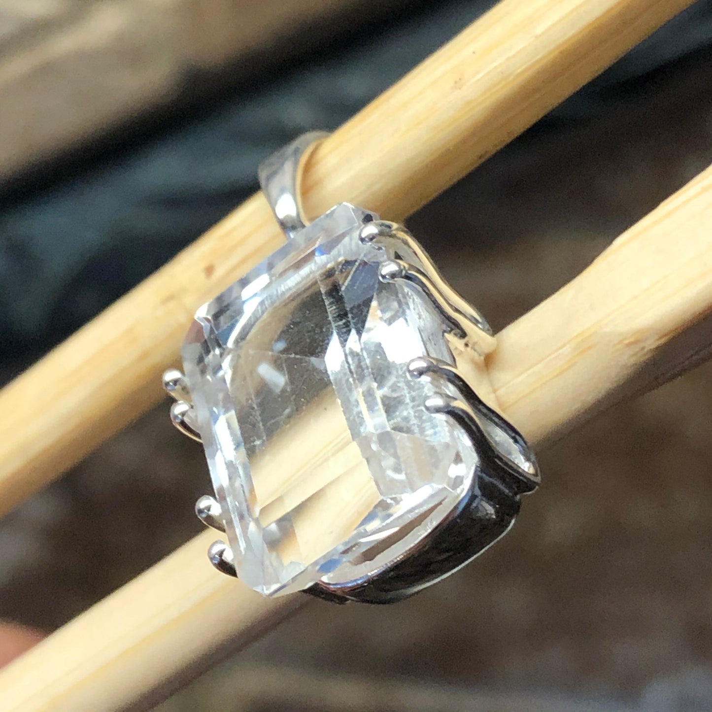 Genuine 8ct White Quartz 925 Solid Sterling Silver Pendant 25mm - Natural Rocks by Kala