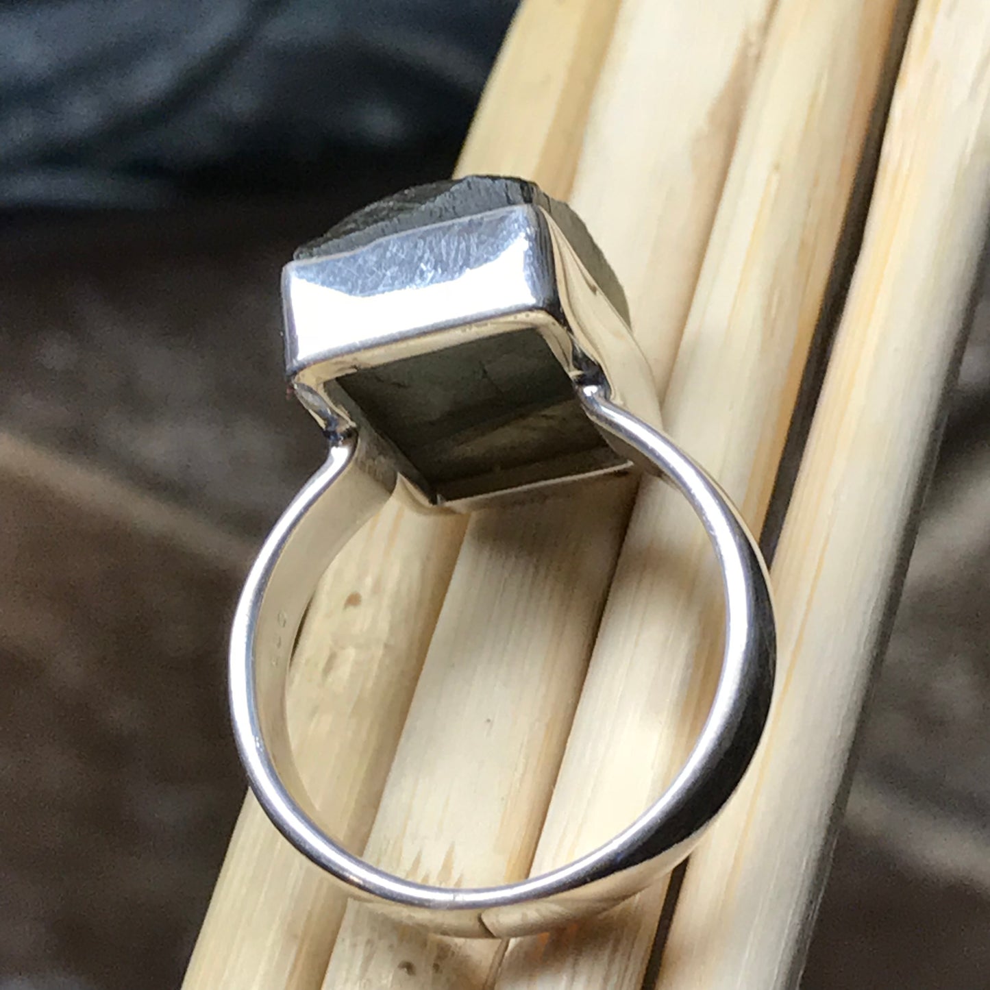 Natural Blue Labradorite 925 Solid Sterling Silver Ring Size 7 - Natural Rocks by Kala