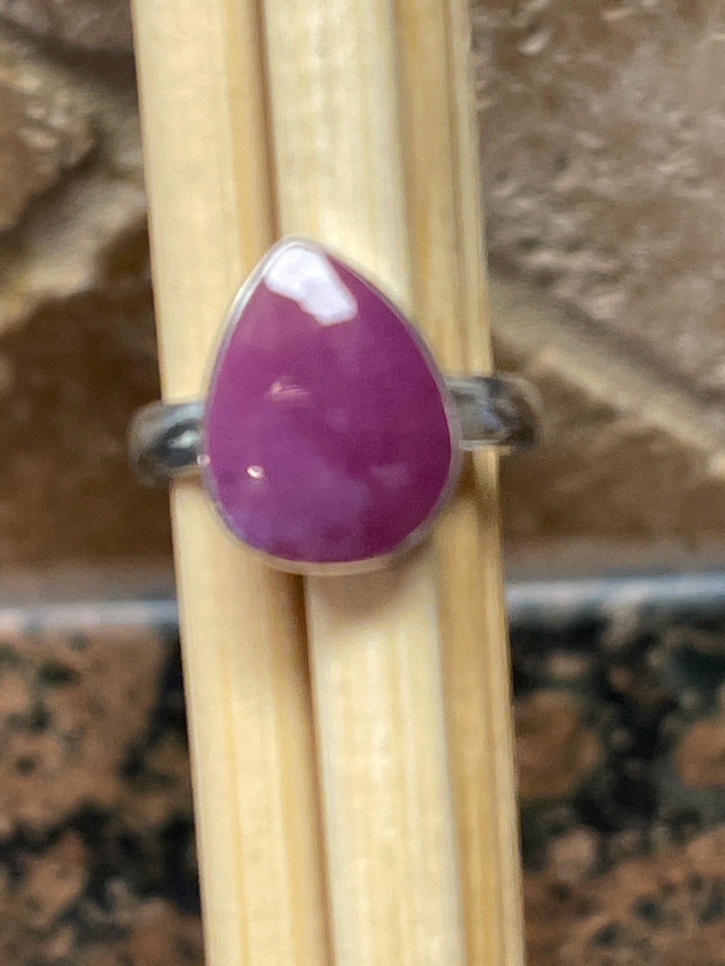 Natural Pink Sapphire 925 Solid Sterling Silver Ring Size 6.25, 7.5, 9.25 - Natural Rocks by Kala