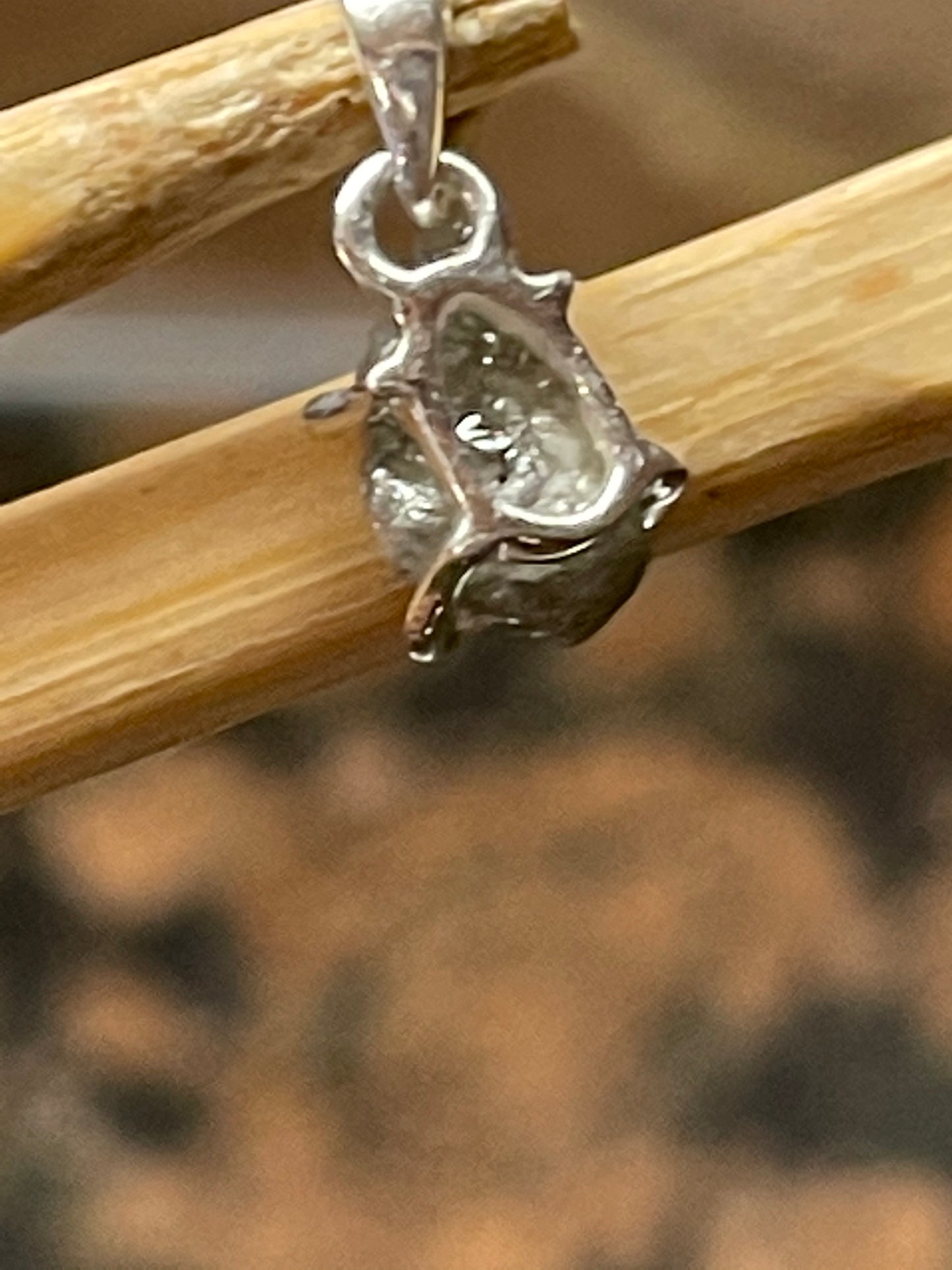 Natural Raw Diamond 925 Sterling Silver Pendant 15mm - Natural Rocks by Kala