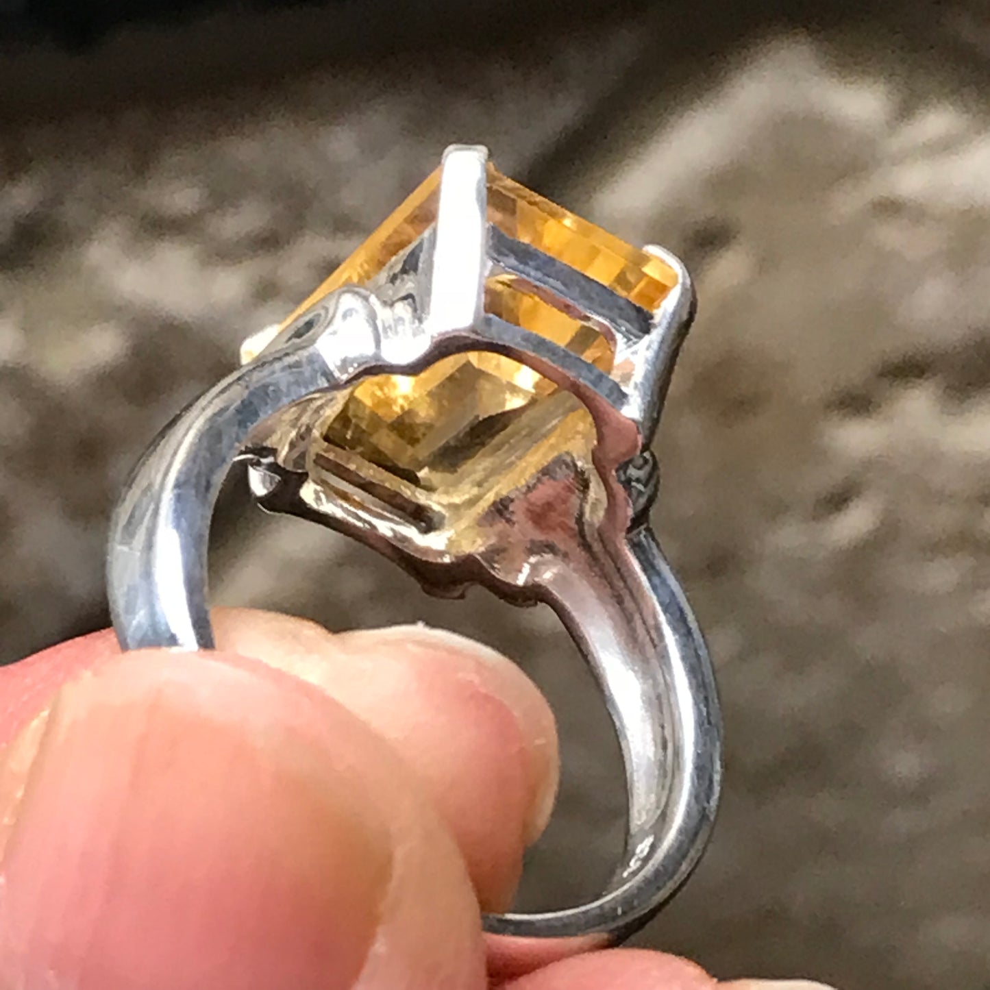 Natural 8ct Golden Citrine 925 Solid Sterling Silver Ring Size 6, 7, 8 - Natural Rocks by Kala