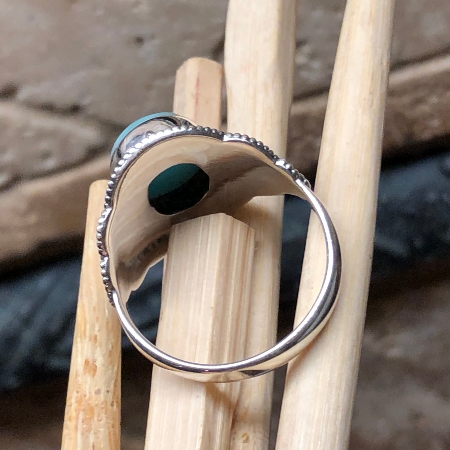 Natural Dominican Larimar 925 Solid Sterling Silver Ring Size 6, 7, 9, 10 - Natural Rocks by Kala