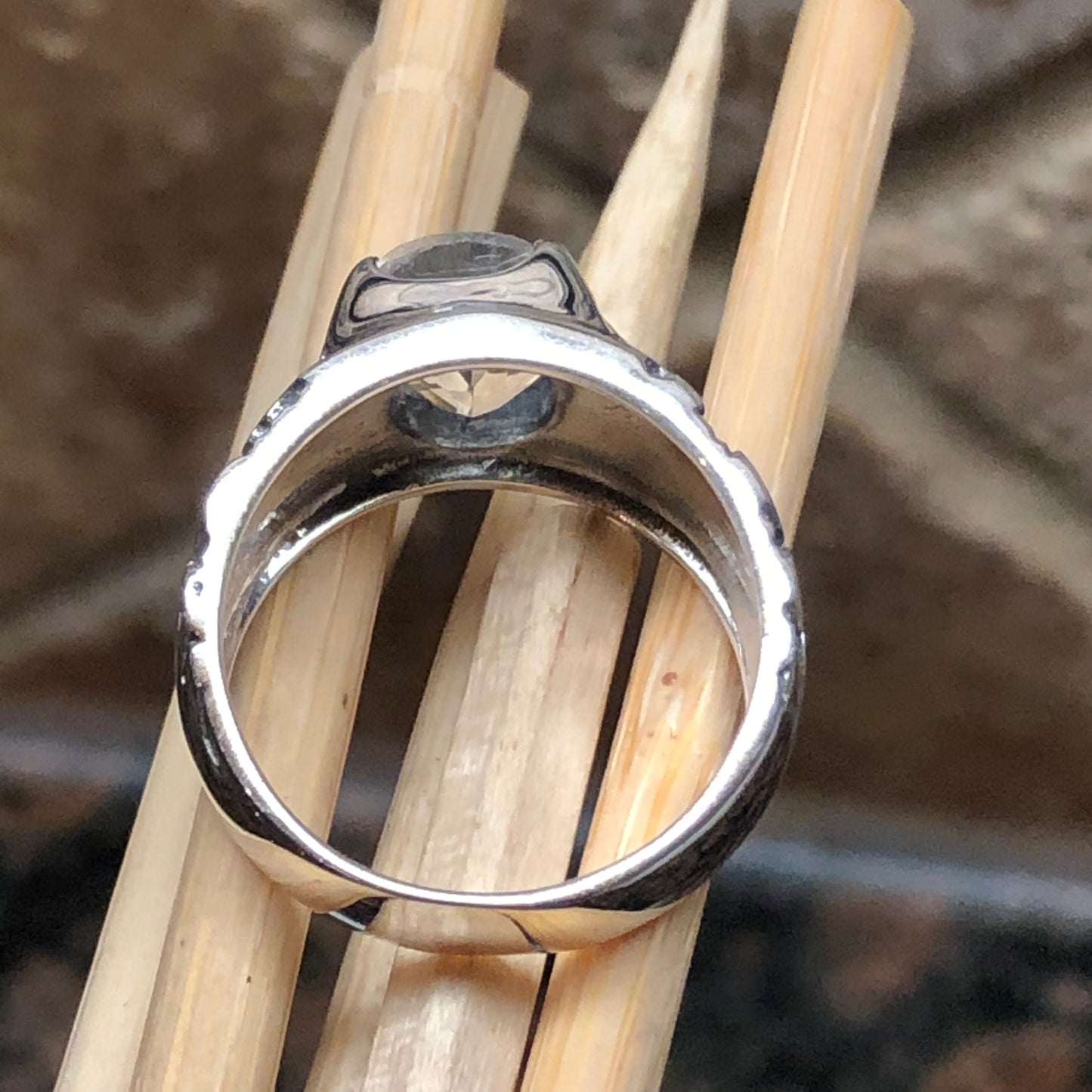 Natural 2ct White Quartz 925 Solid Sterling Silver Unisex Ring Size 6, 7, 8, 9 - Natural Rocks by Kala