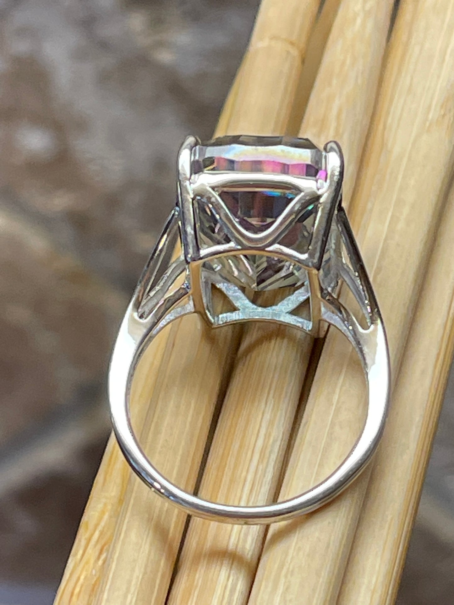 10ct Mystic Topaz 925 Solid Sterling Silver Ring Size 6, 8, 9 - Natural Rocks by Kala